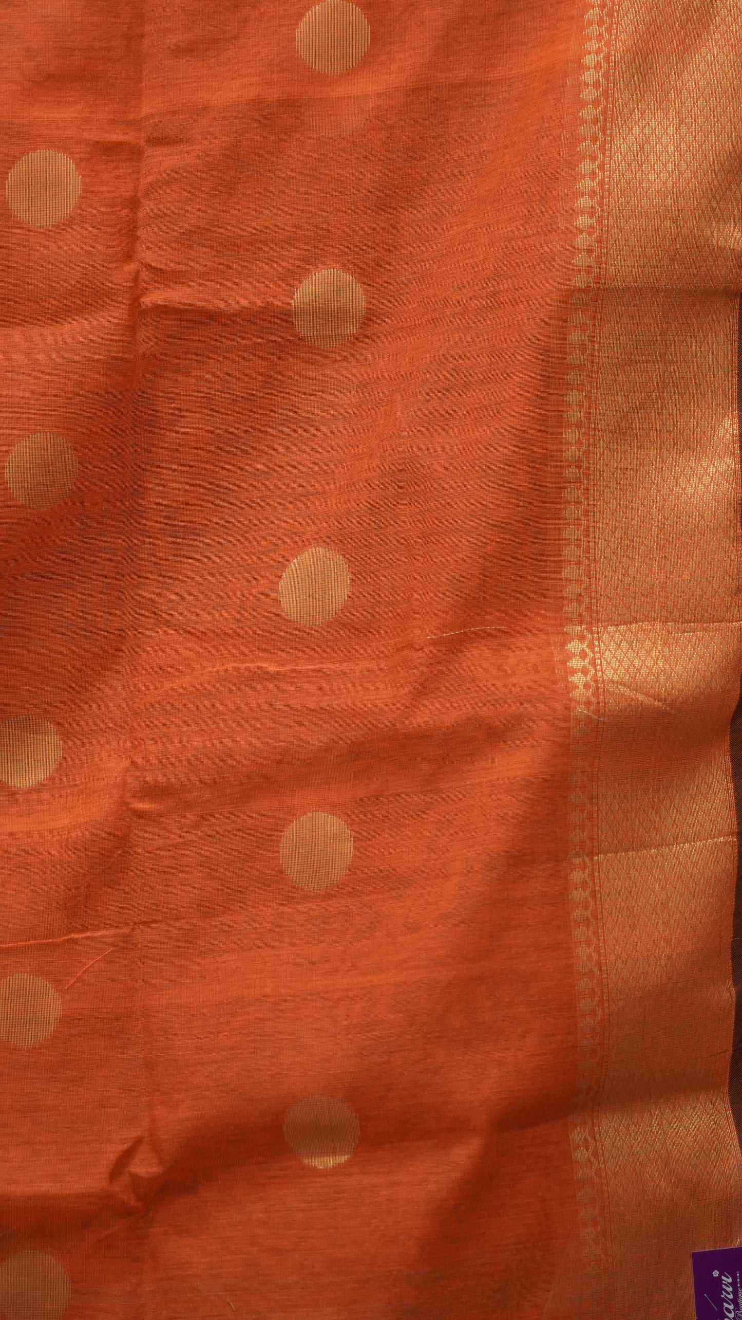 Maheswari Cotton Saree Round Butta-Bottle Green