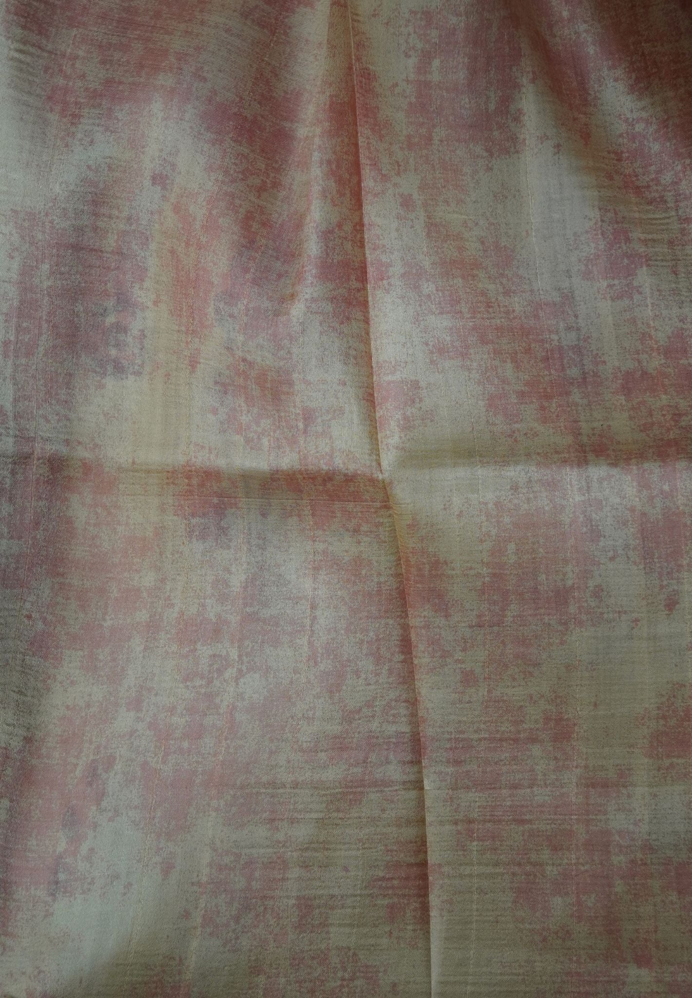 Pure Tussar Saree-Pale Orange with Contrast Small Border