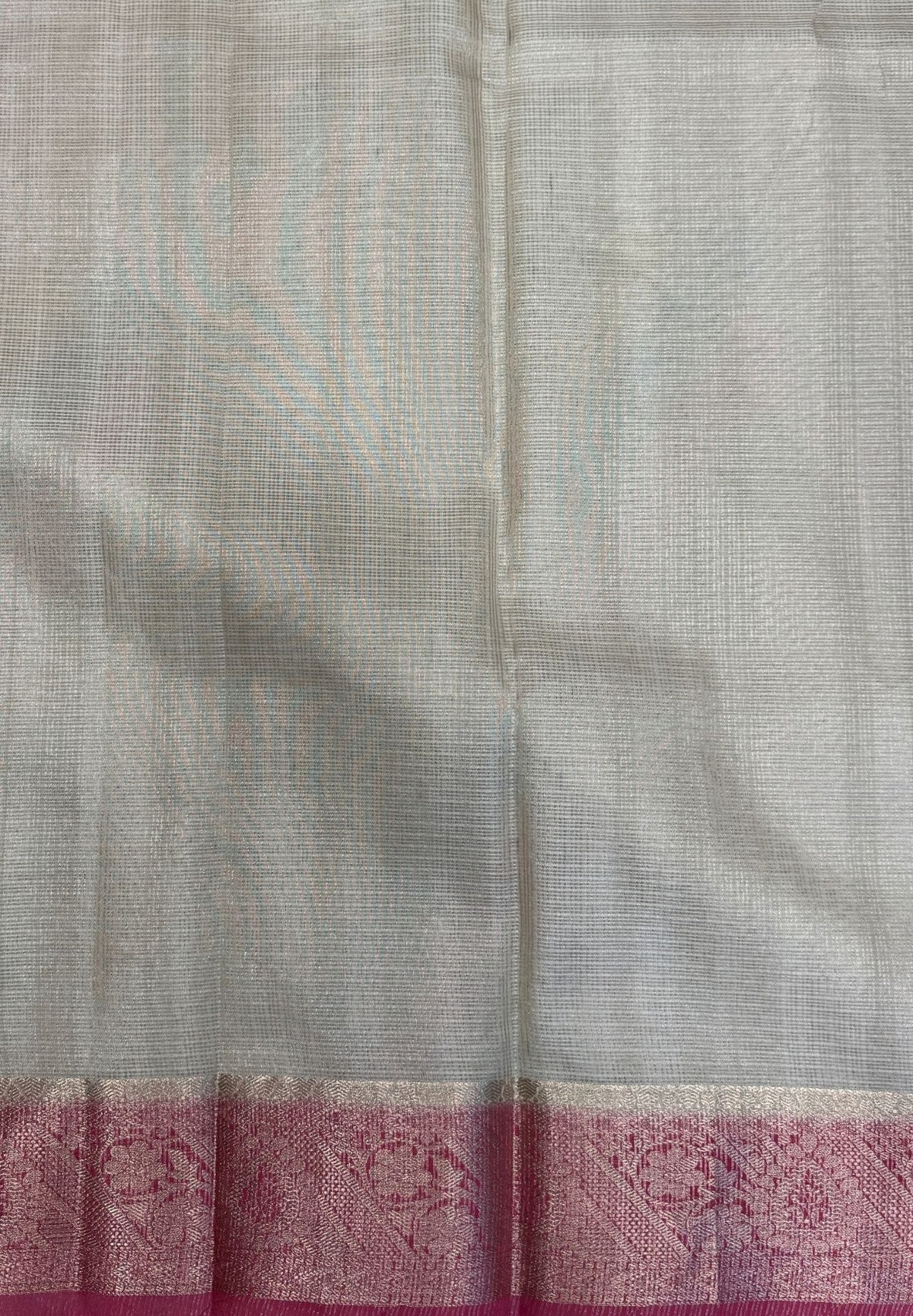 Kota Saree-Cream-Pink In Floral Vine Zari Border