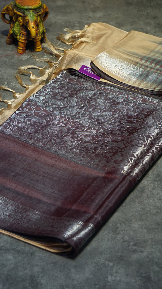 Vazhai Naaru Pattu Saree Vanasigaram Wine to Cream