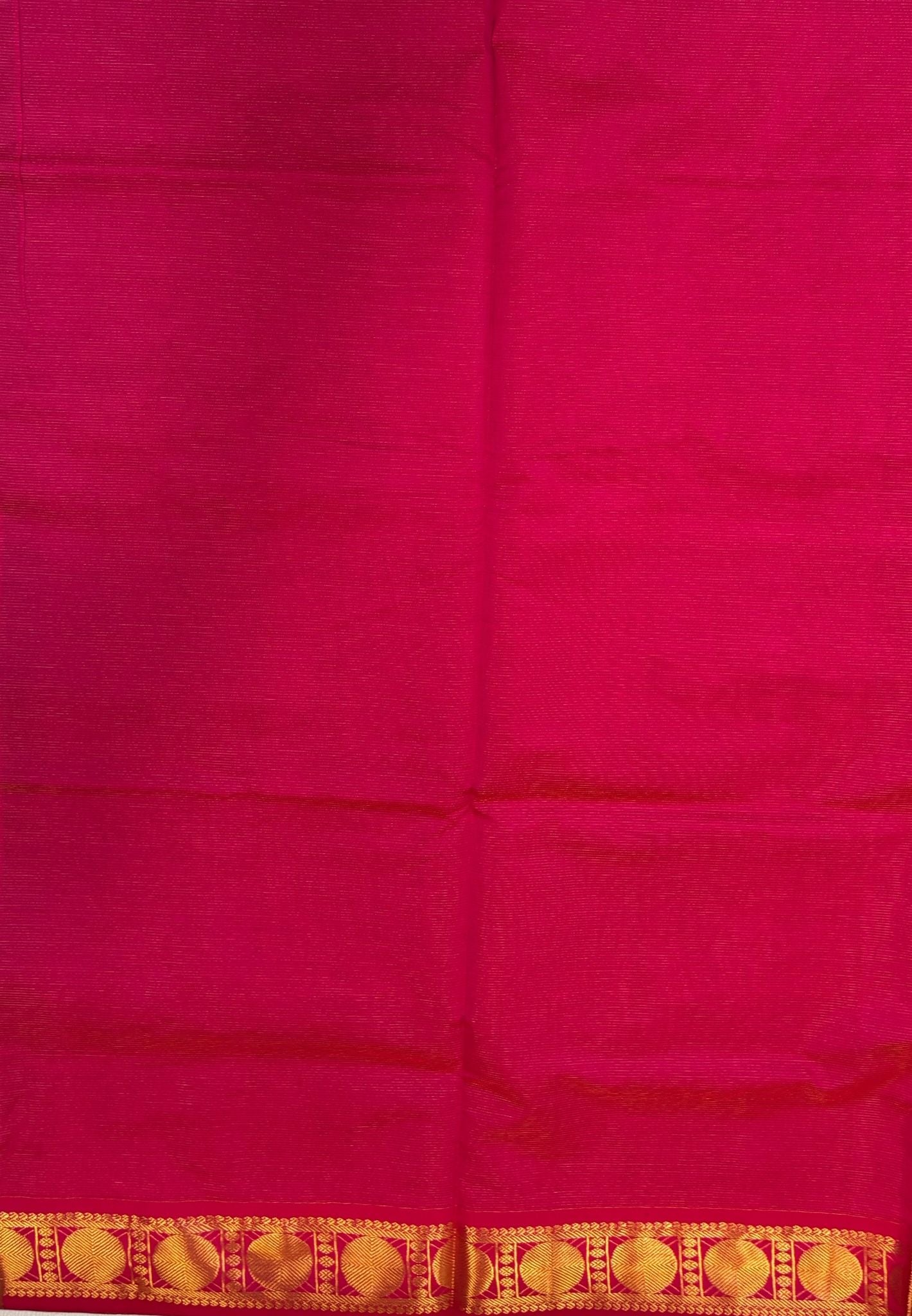 Silk Cotton Saree- Flourscent Green with Contrast Border in Vairaoosi