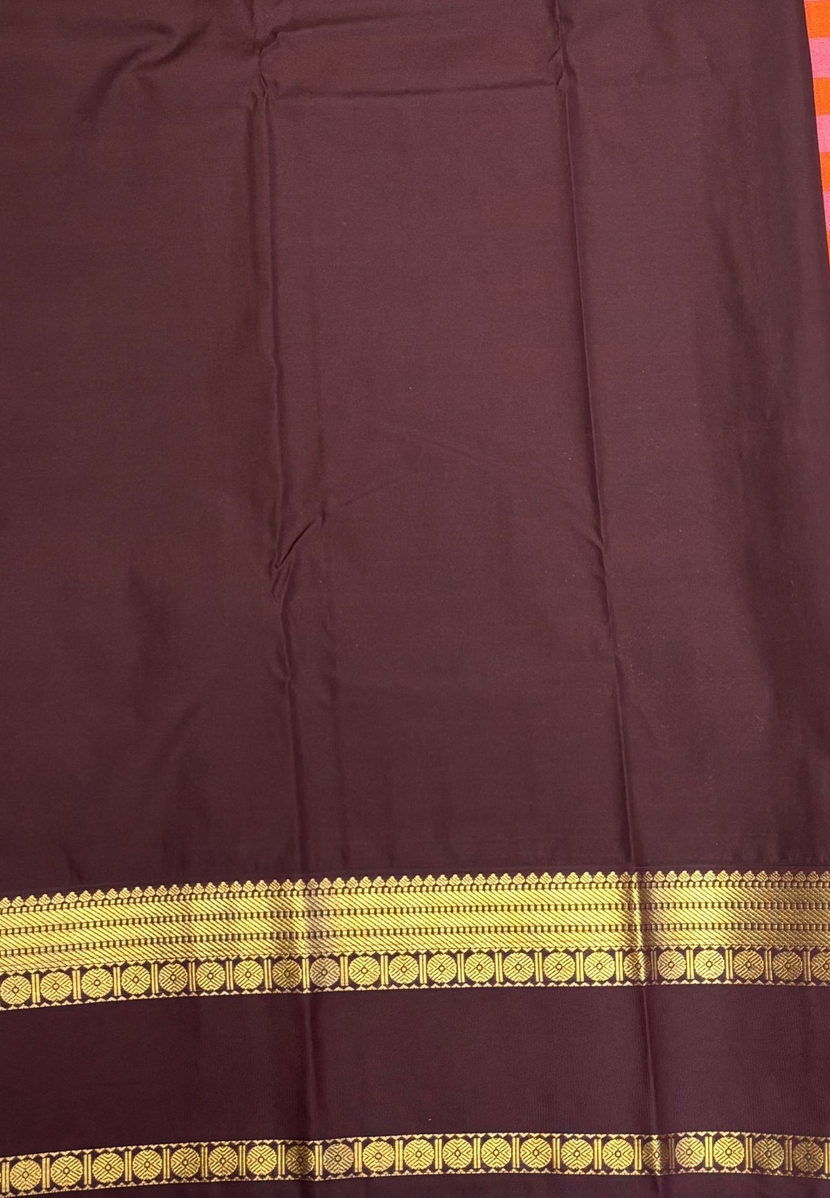 Budget Kanchipuram Saree-Cream with Contrast Border
