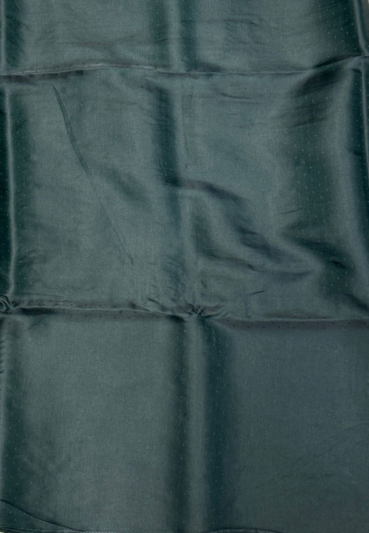 Blueberry Silk Saree-Sea Form Green in Leaf Butta Embroidery Border