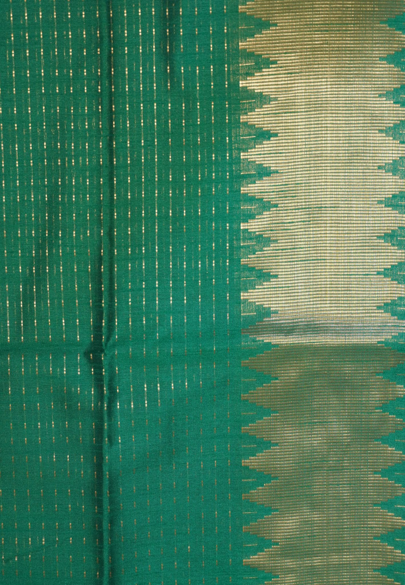 Semi Raw Silk Saree-Grass green