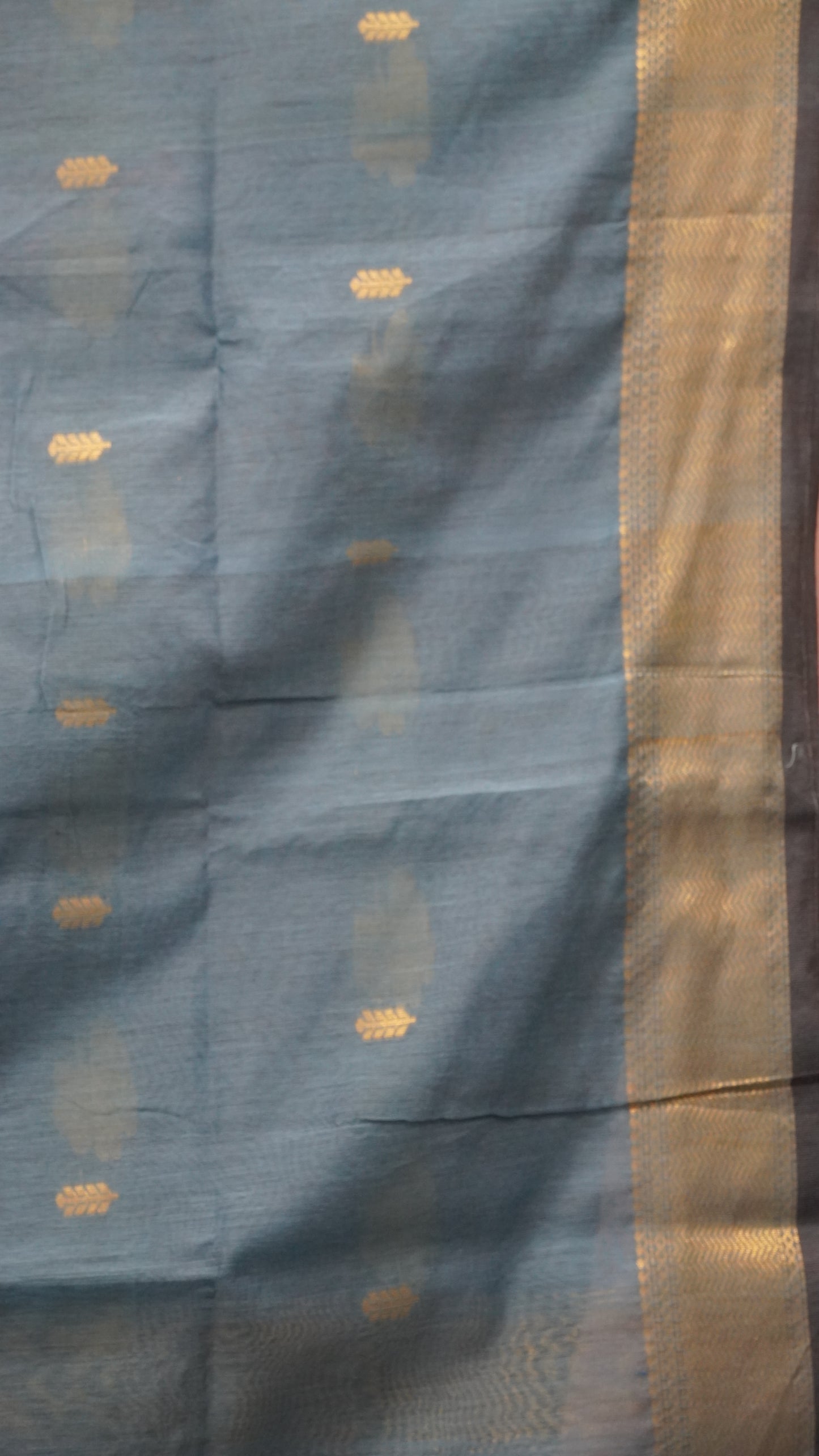 Maheswari Cotton Saree Butterfly Print-Black