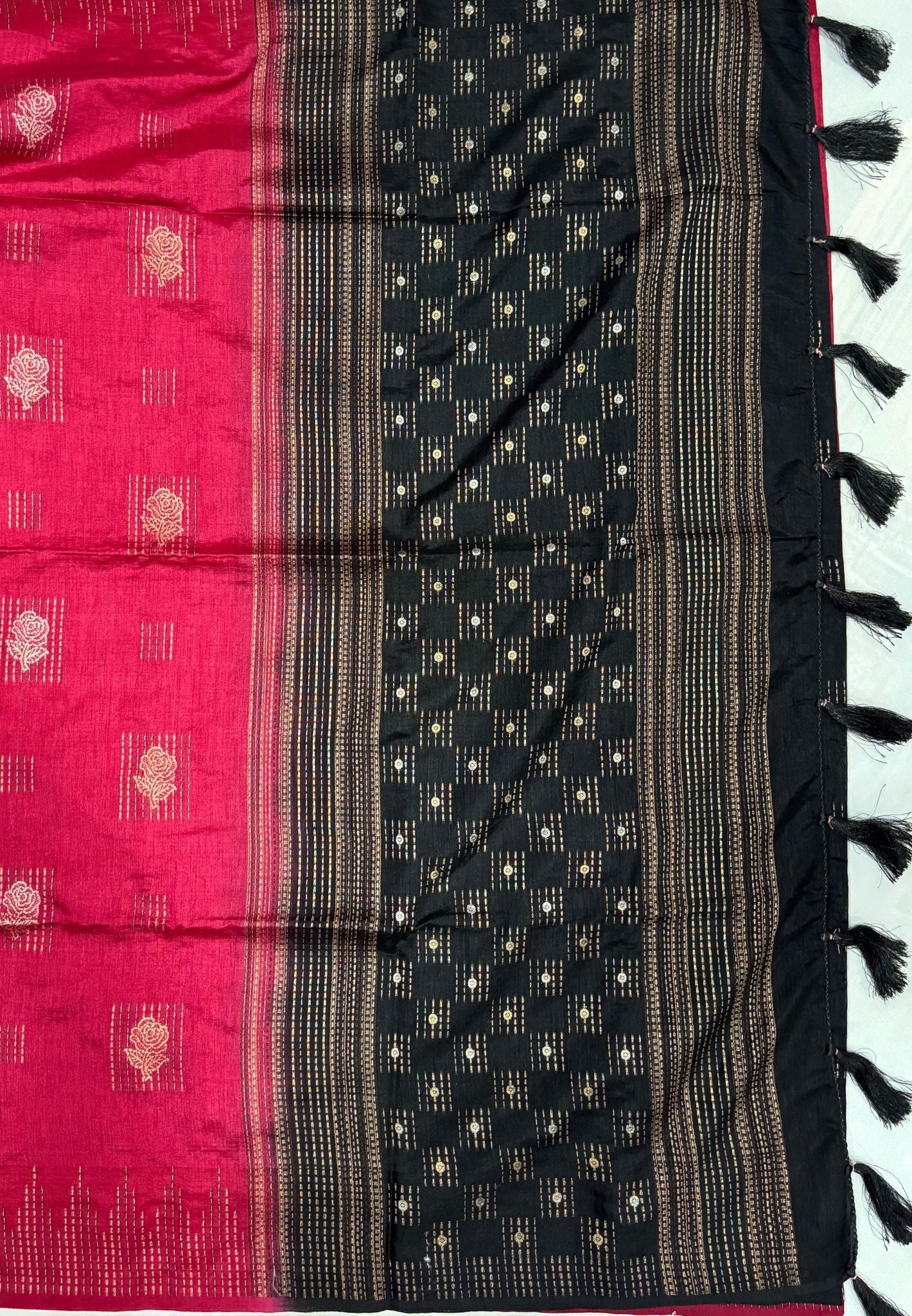 Chanderi Saree-Maroon with Zari Lines