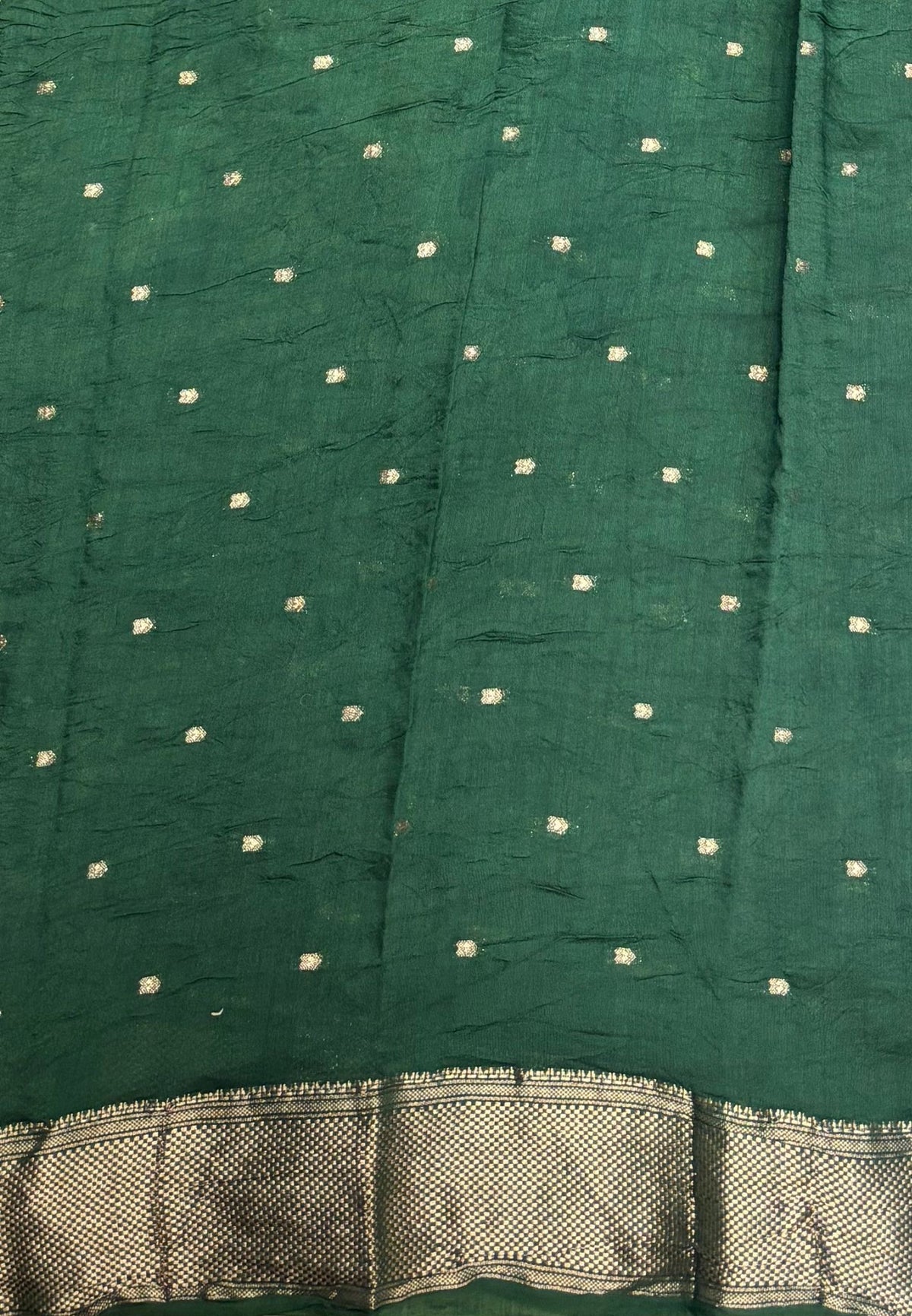 Banarasi Bandeji Saree-Violet in Horizontal Stripe Zari with Contrast Border