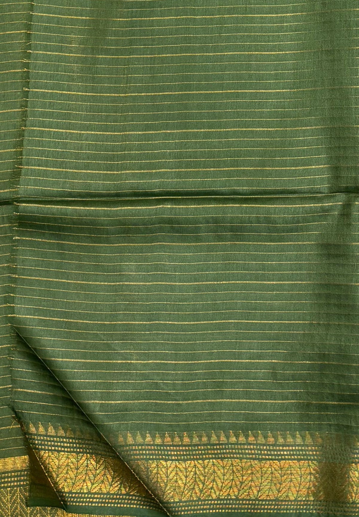 Semi Bhagalpur Tussar Saree-Cream in Zari checks with Contrast Border