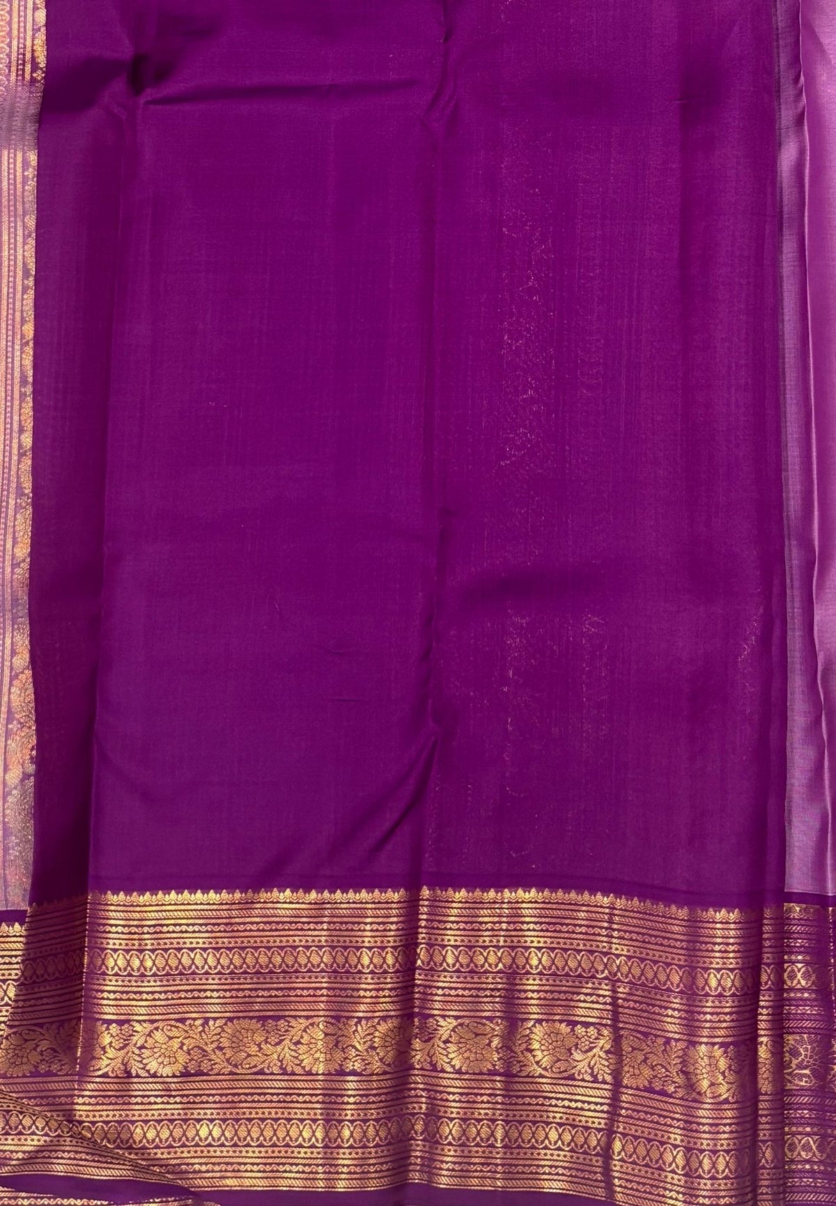 Pure Kanchipuram Silk Saree-Lavander with Contrast Border