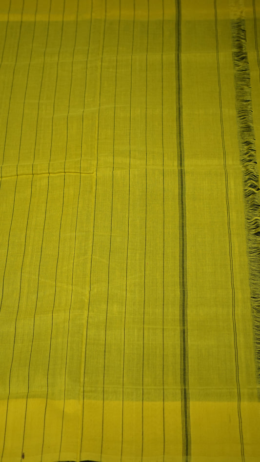Pochampally Cotton double Ikkat Saree Black - Yellow