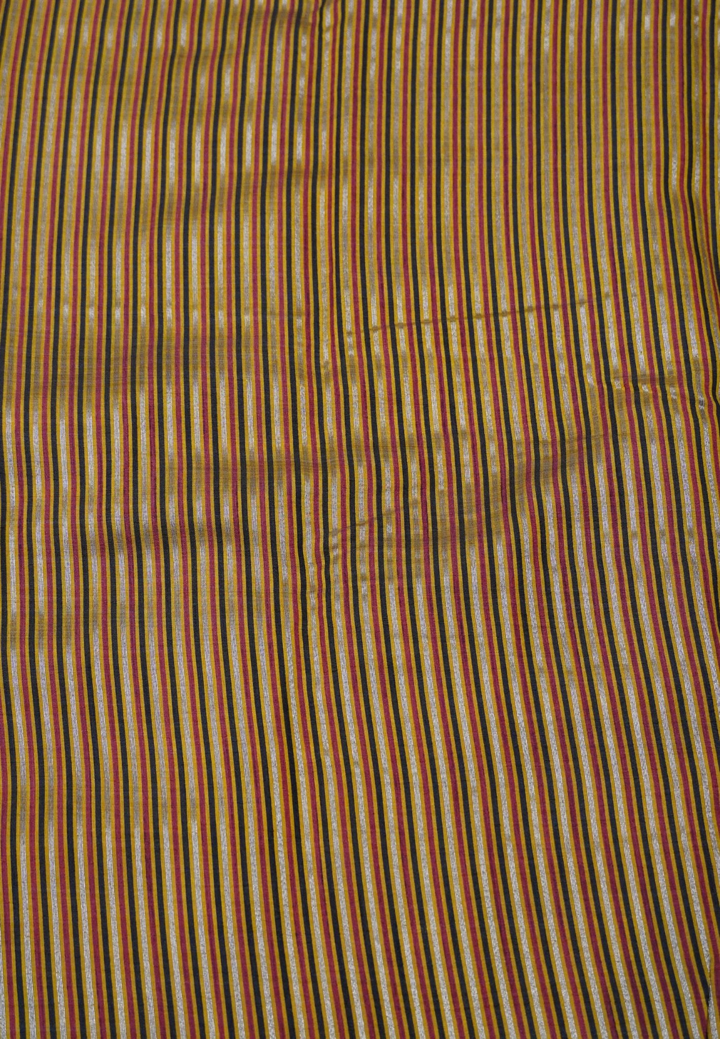 Semi Tussar Saree – Contemporary Temple Border Design – Mustard