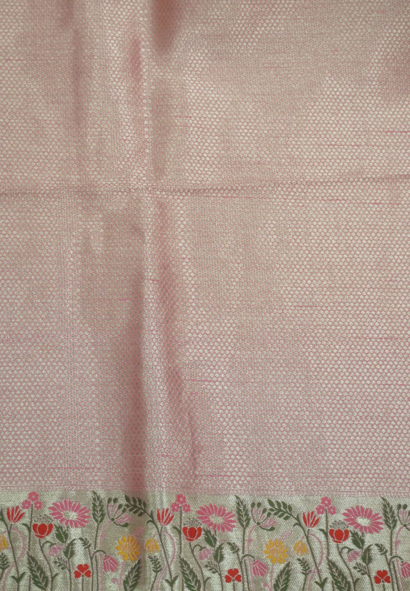 Paithani Border Saree - Magenta Flower