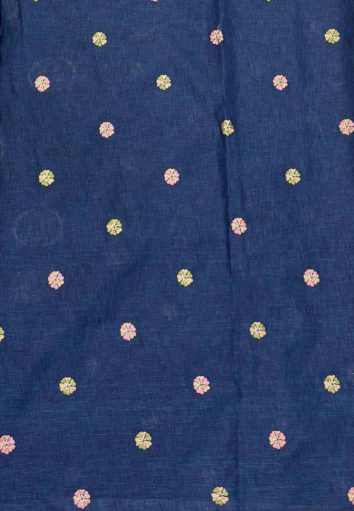 Tussar Saree-Peacock Blue In Bird & Floral Border