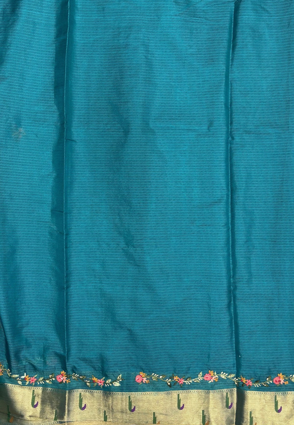 Kota Saree- Ramar Blue In Floral Zari Vine Border