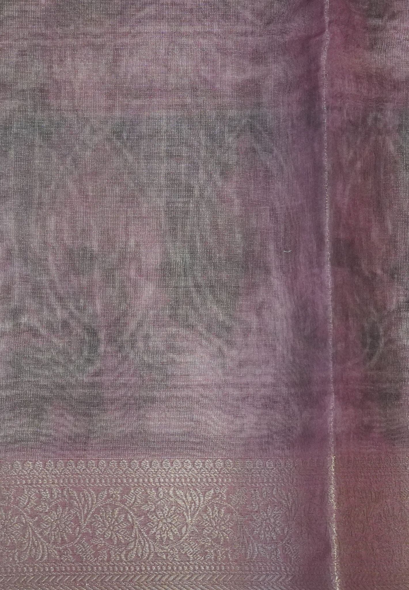 Tissue Kota Saree-Dark Pink