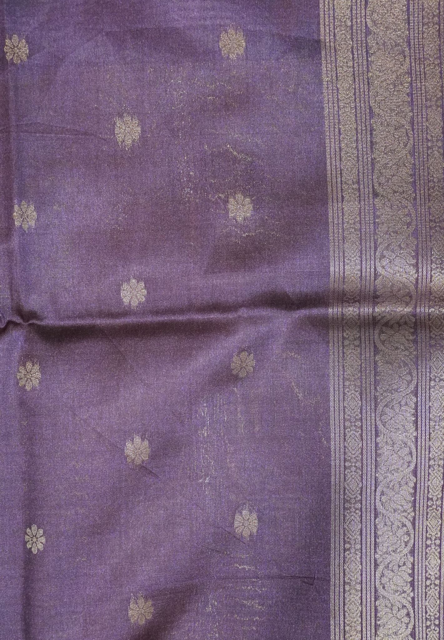 Semi Tussar Saree - Wine