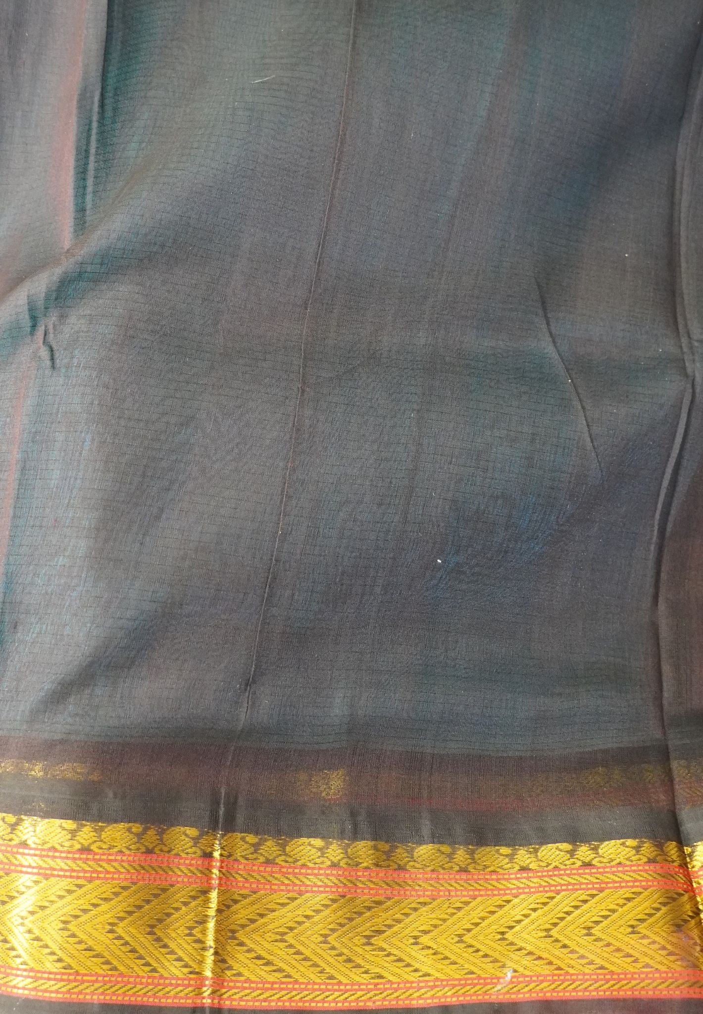 Pure Silk Cotton Saree-Ranar Green with Black Border