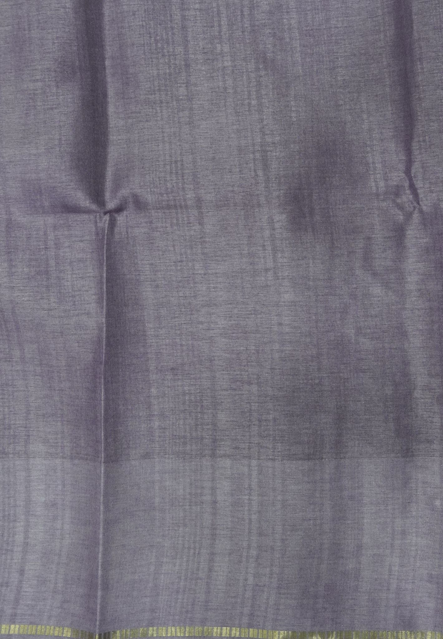 Matka Tussar Saree-Lavender with Zari Checks