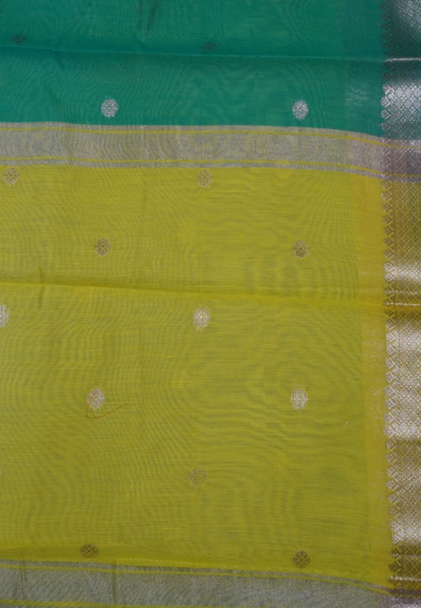 Maheshwari Silk Saree - Teal Green