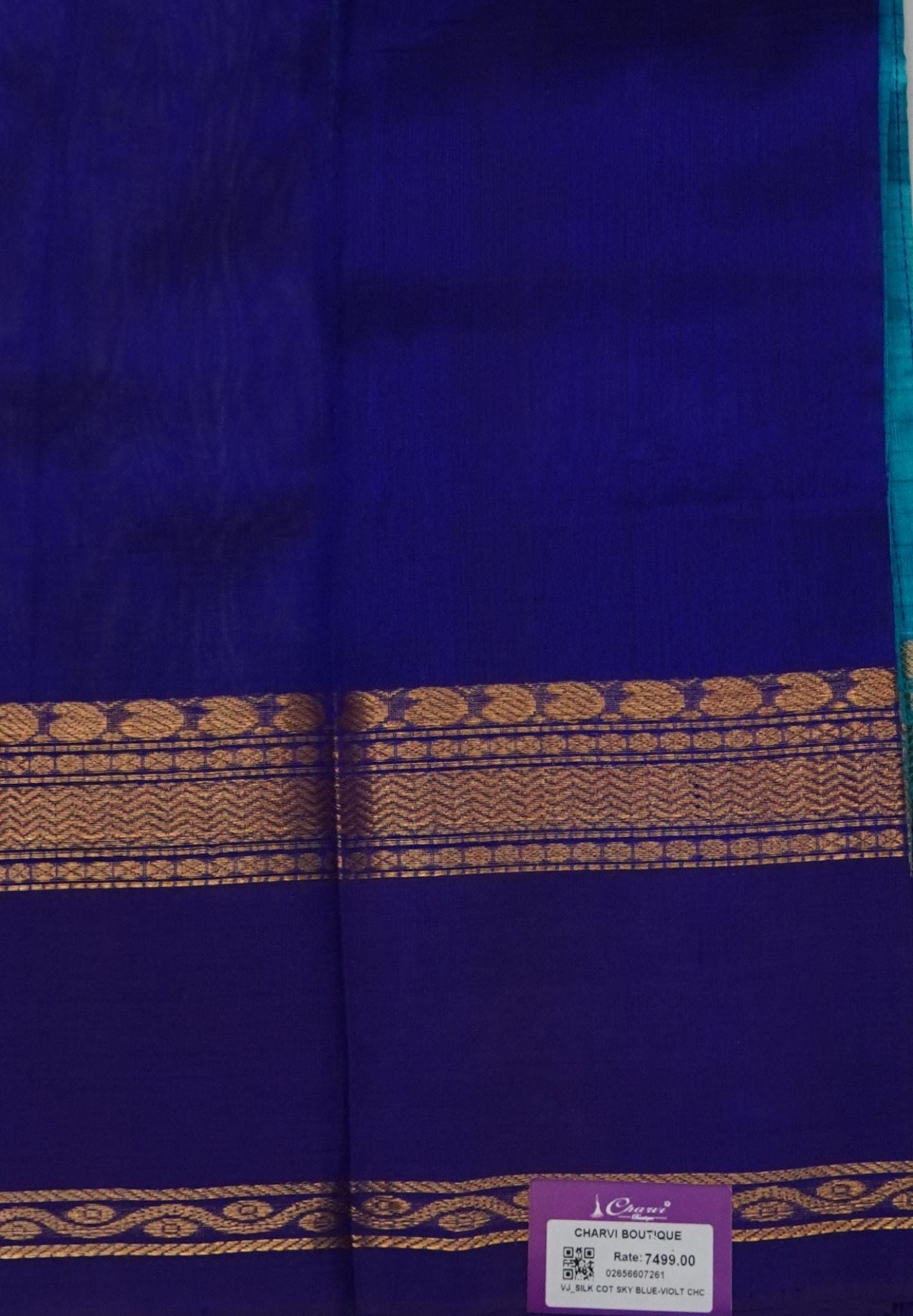 Pure Silk Cotton Saree-Sky Blue