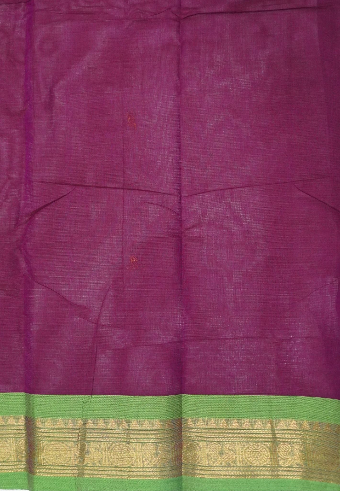 Chettinadu Cotton Saree-Wine with Ganga Jamuna border