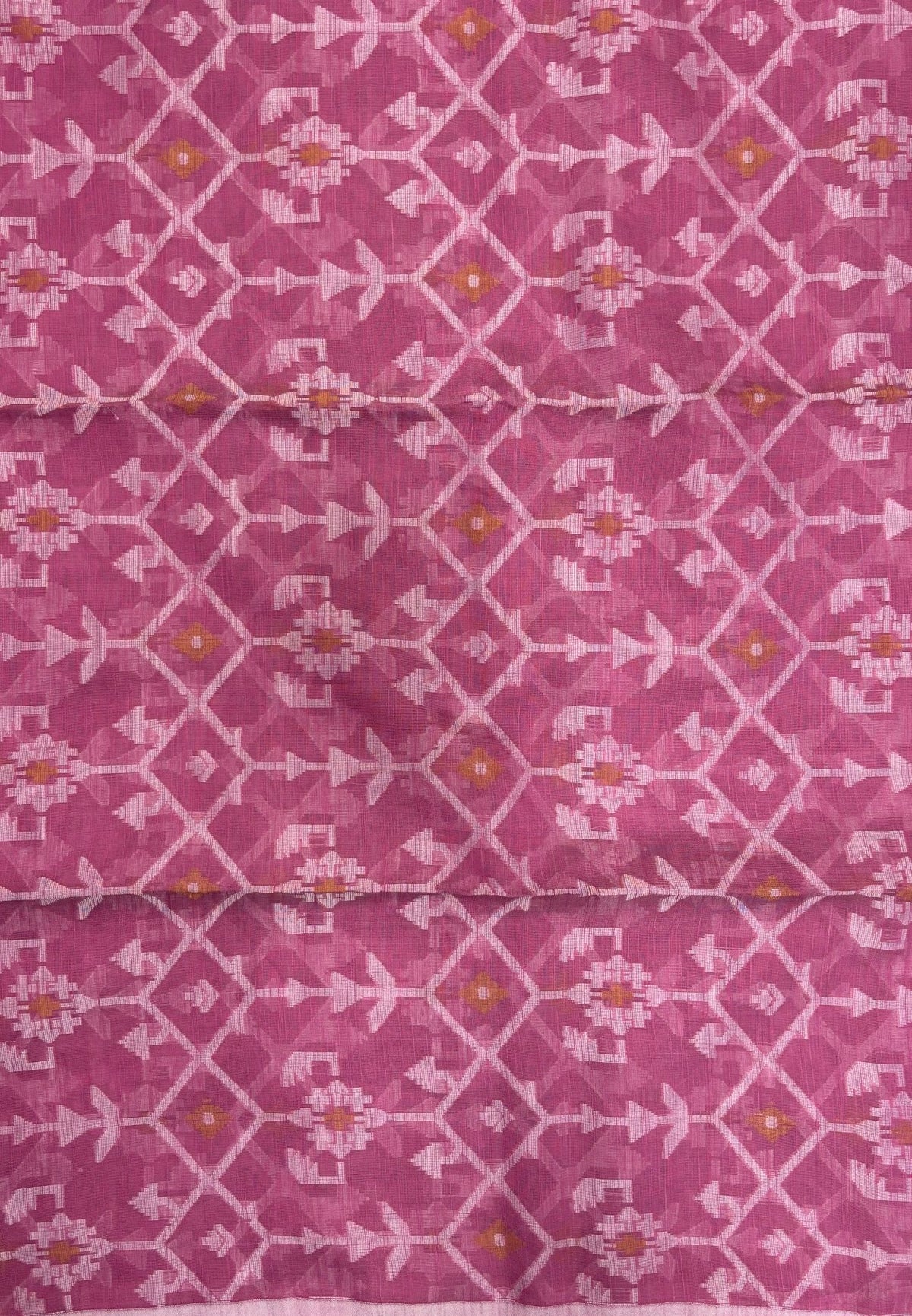 Handloom Cotton Saree-Mavue in Diamond Pattern Border