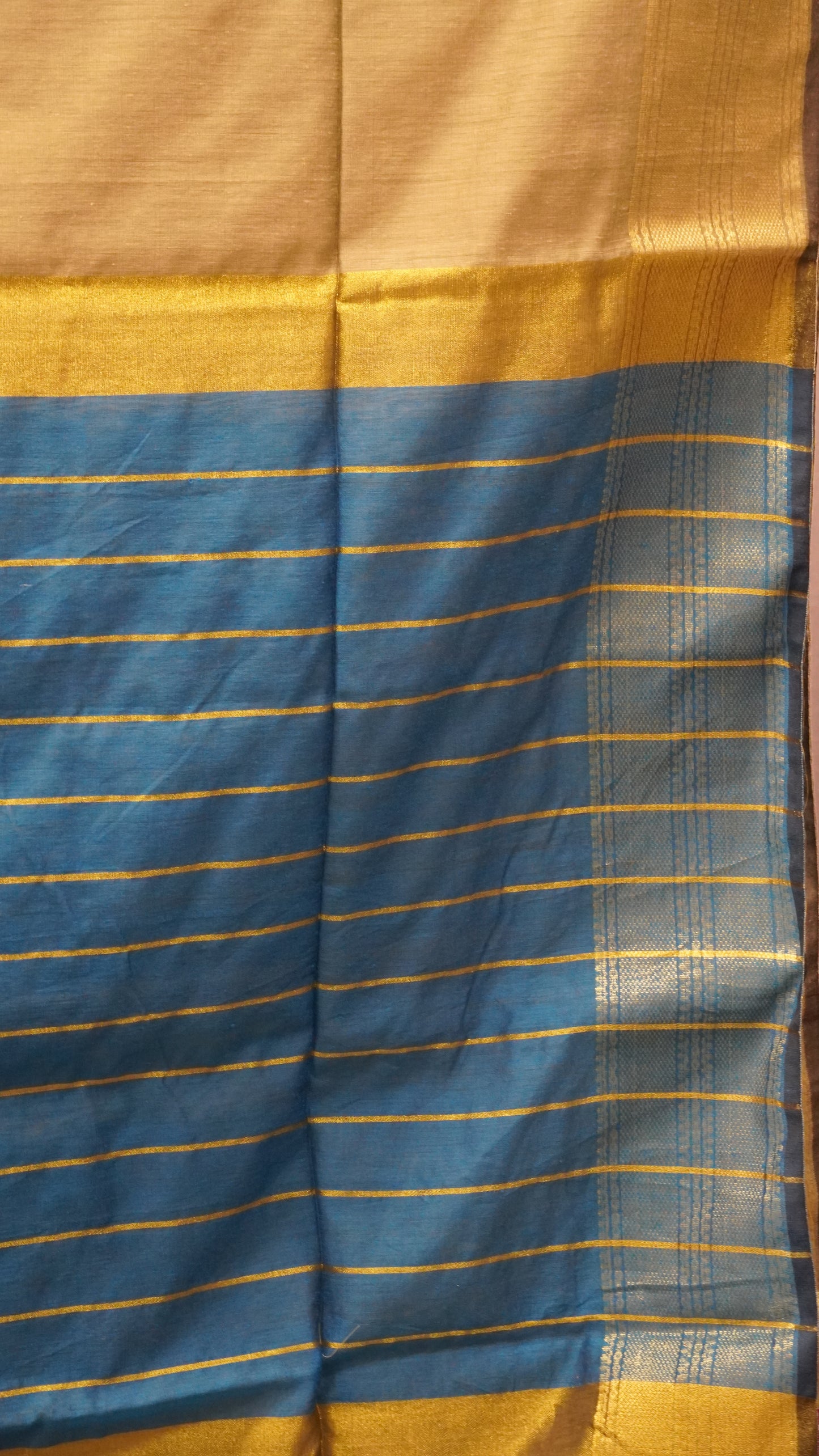 Maheswari Cotton Saree Lines-Grey