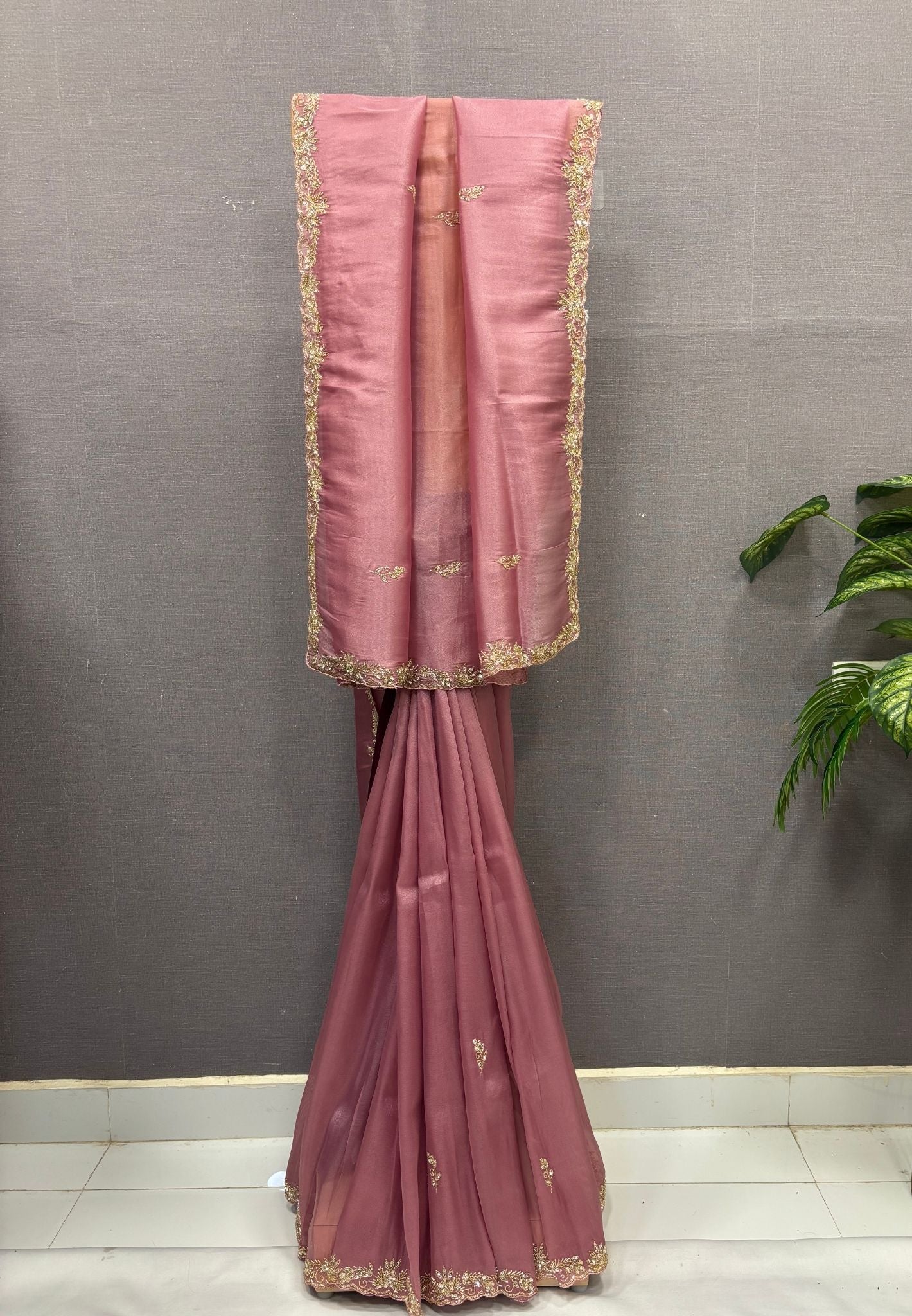 Designer Saree-Pink