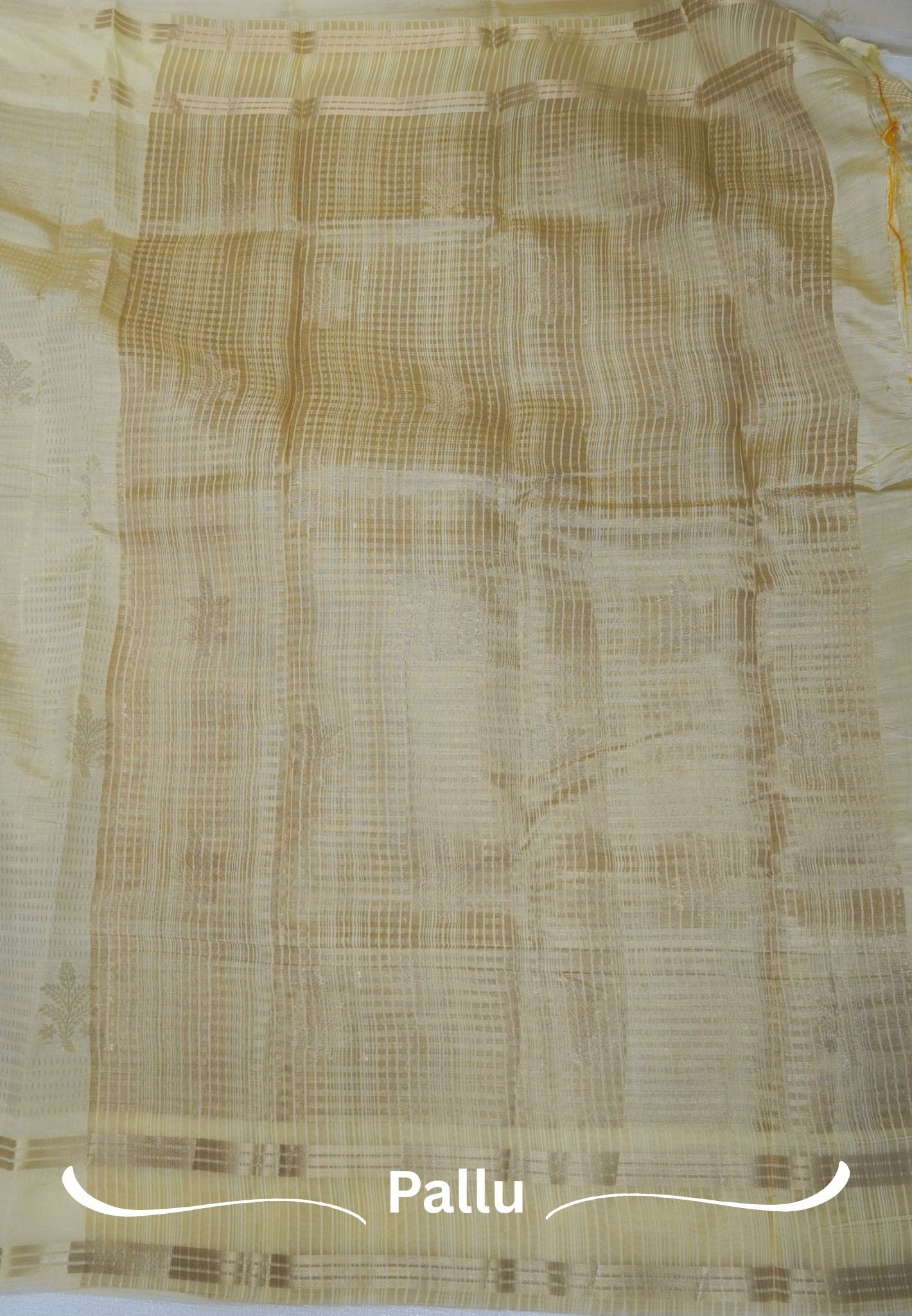 Semi Tussar Saree-Off White in RainDrop Zari with Retapet Border