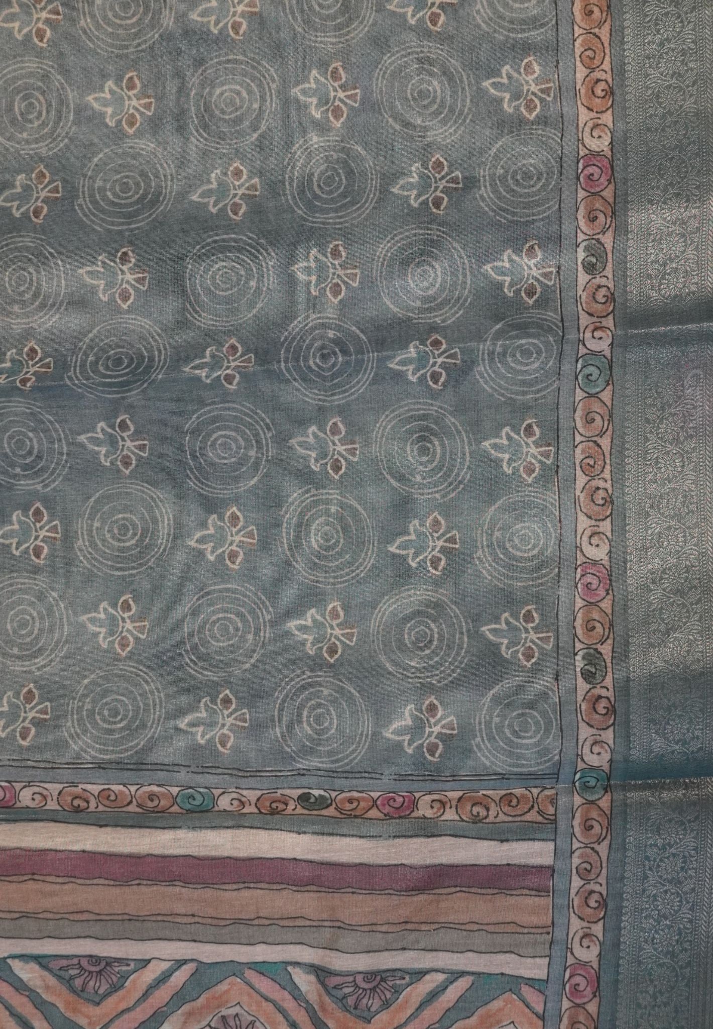 Tissue Kota Saree-Blue