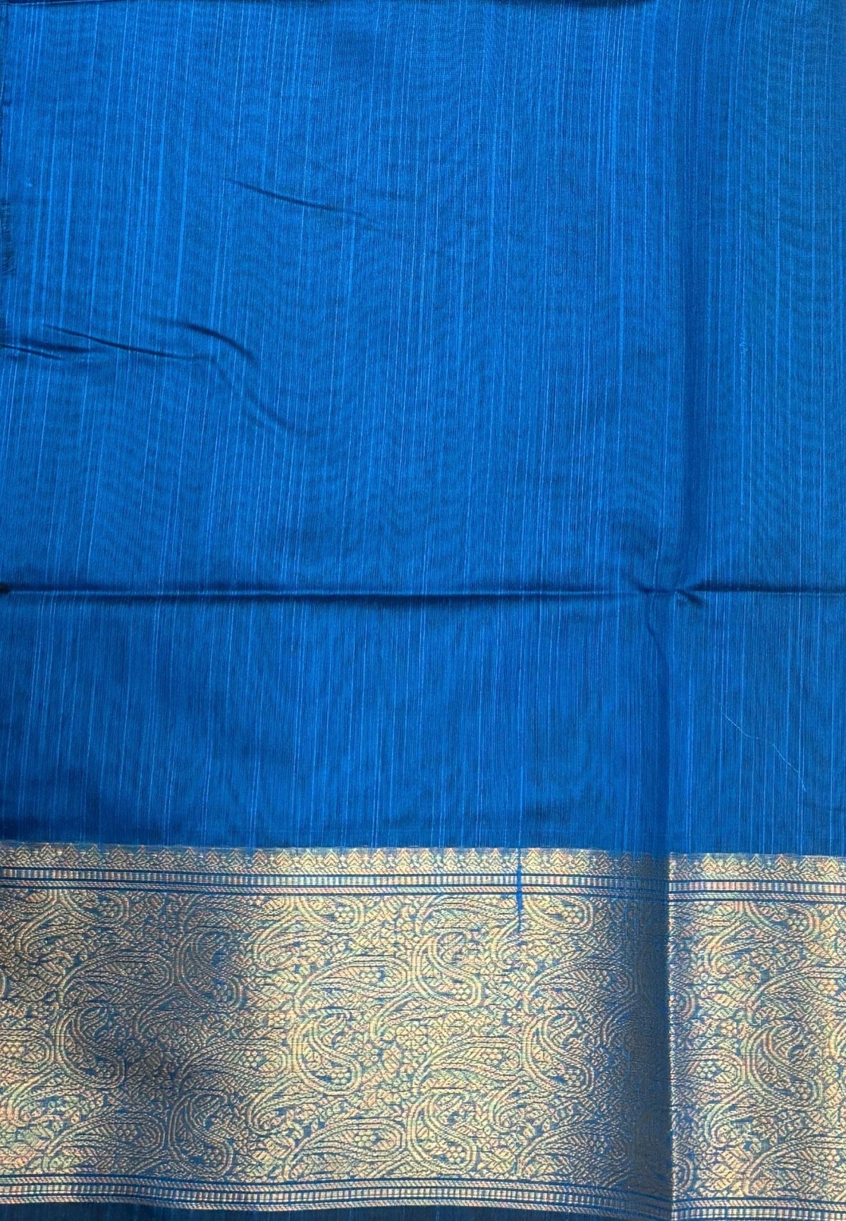 Handloom Silk Cotton Saree-Sulphate Blue In Manga Brocade Zari Border