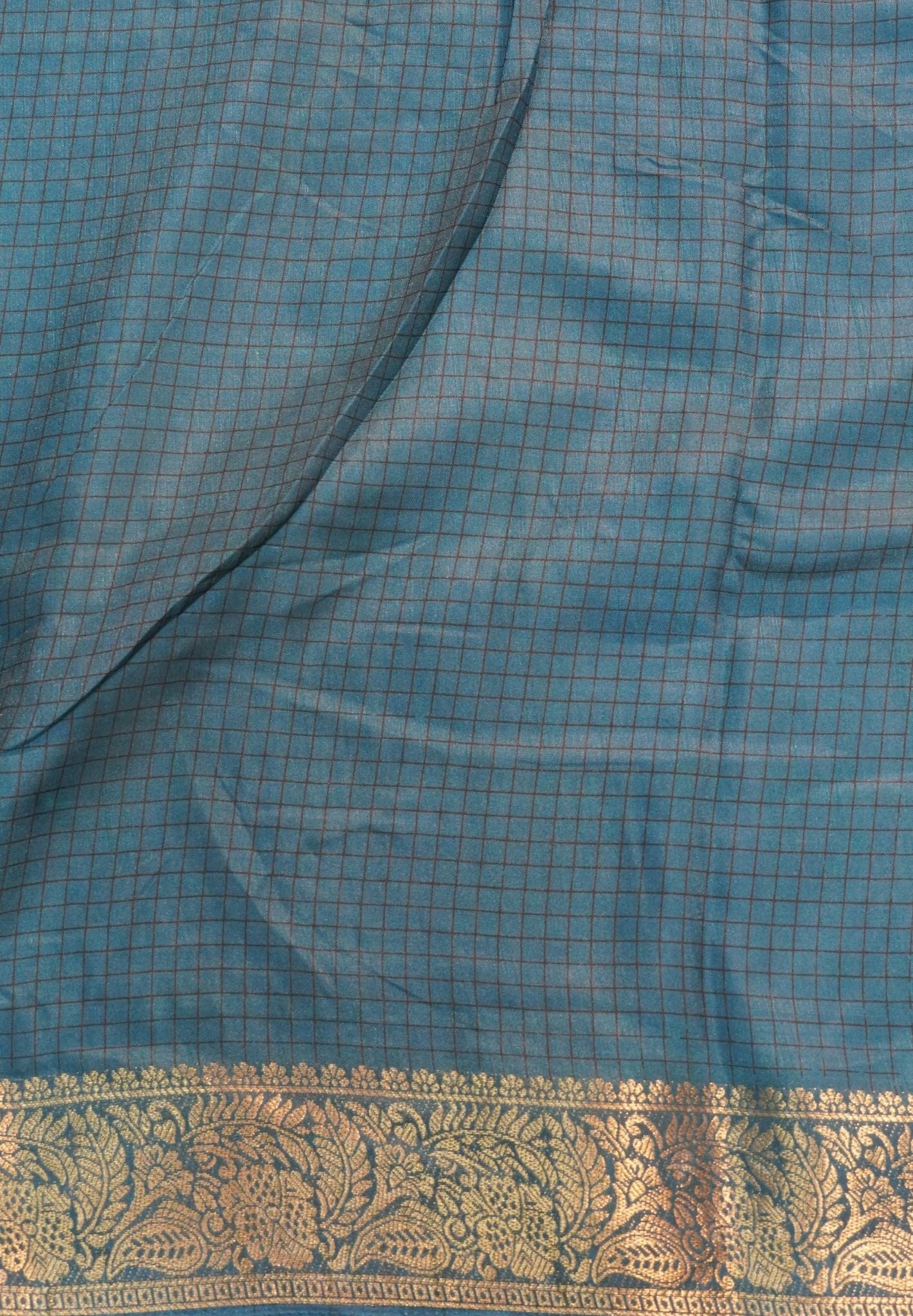 Semi Dola Saree-Pink in Checked Pattern