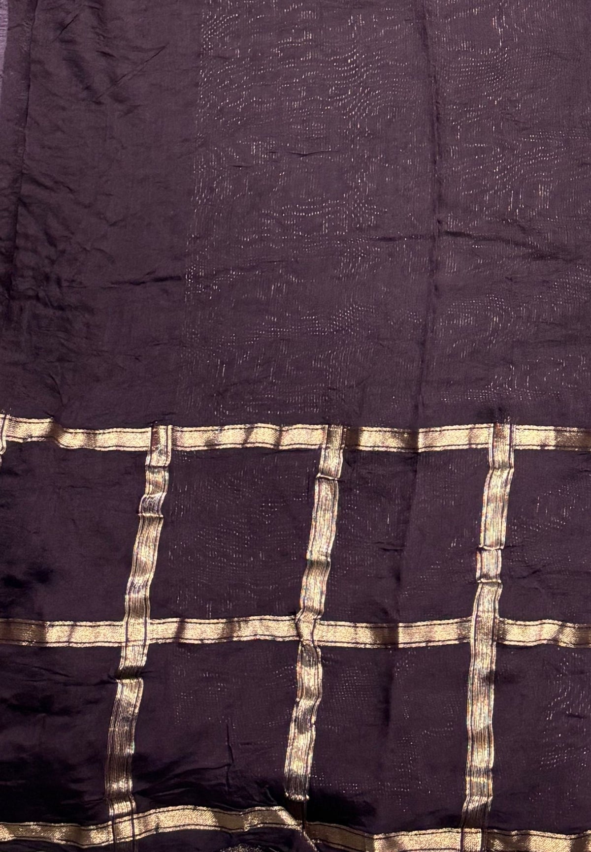 Banarasi Bandeji Saree-Muted Violet in Checked Zari Border