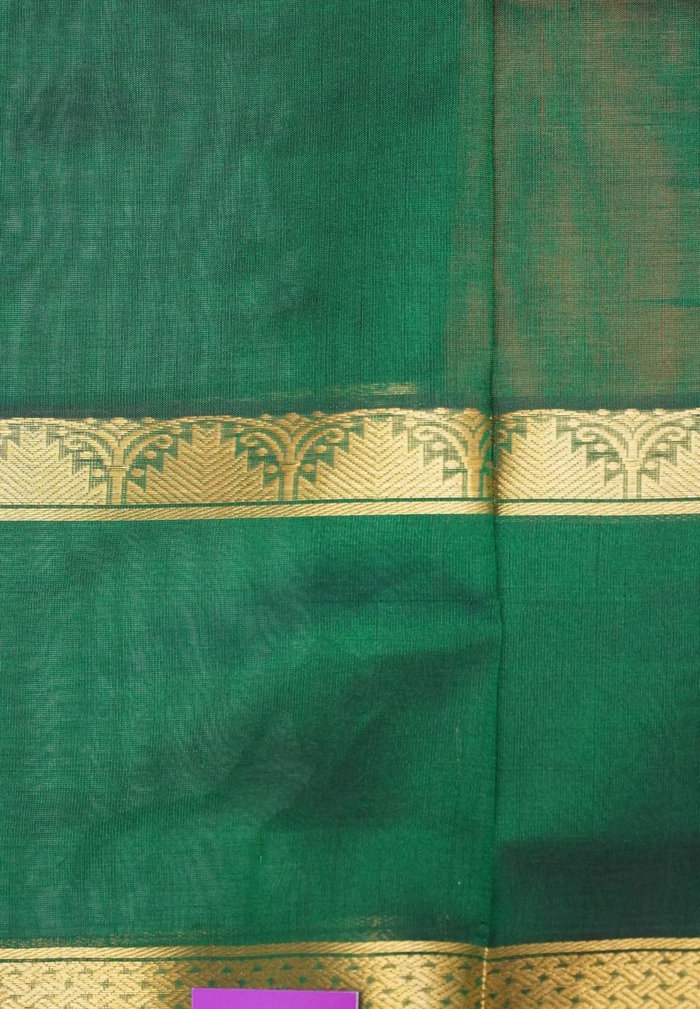 Pure Silk Cotton Saree-Burnt orange with Green in Heritage Annapakshi Border
