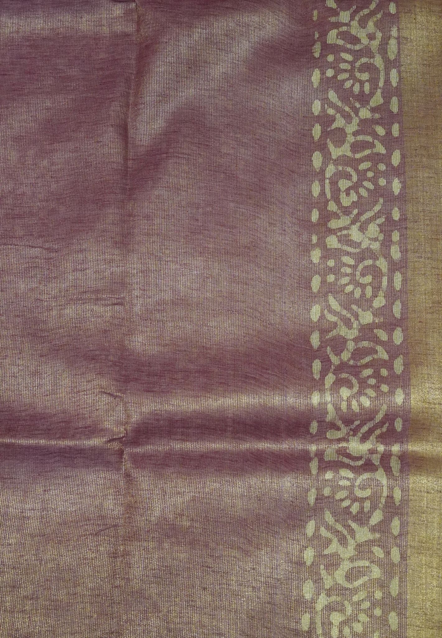 Bhagalpur Tissue Saree - Muted Wine