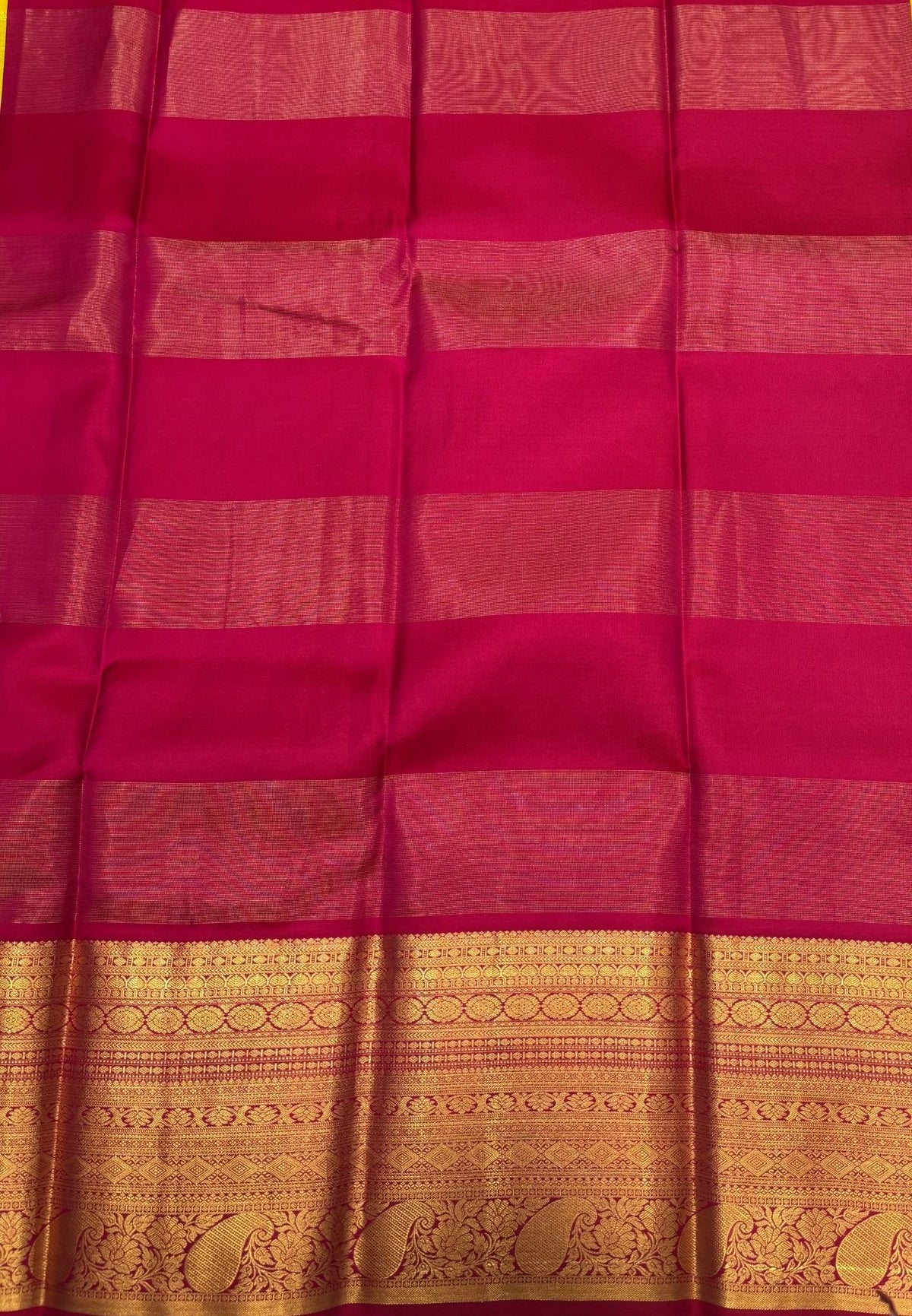 Pure Kanchipuram Silk Saree -Yellow Red