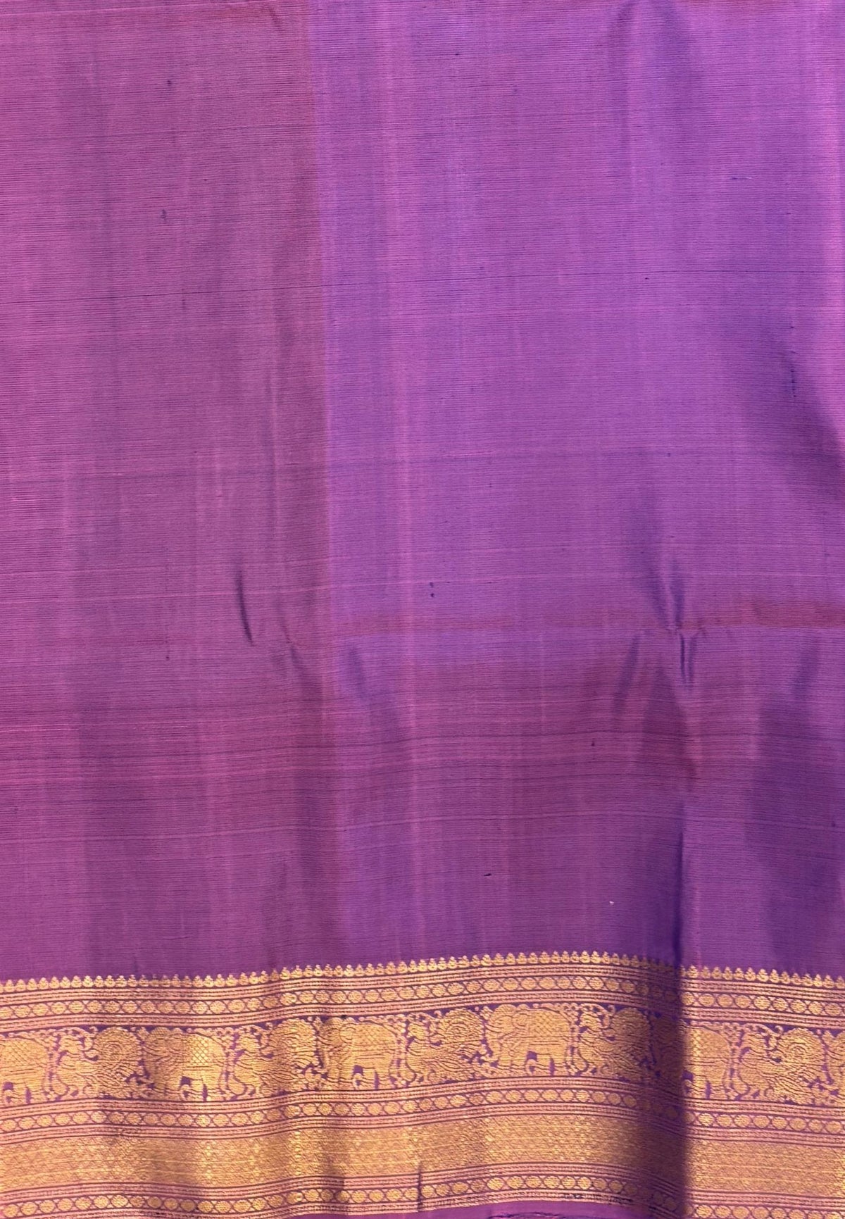 Pure Kanchipuram Silk Saree-Lavender In Gaja Floral Zari Border