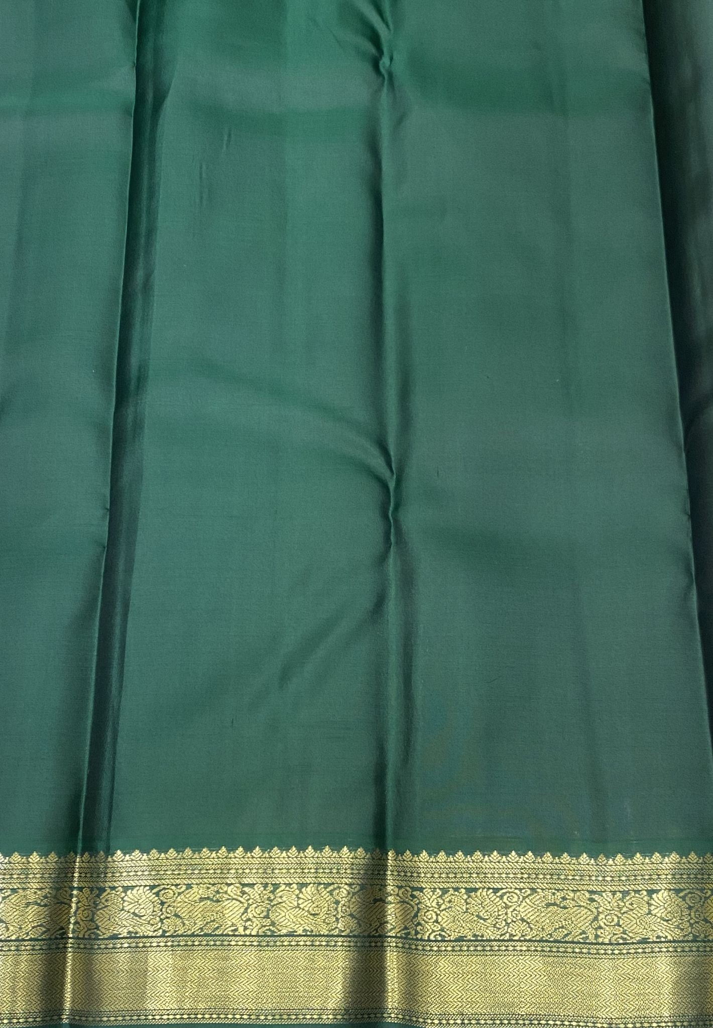 Pure Kanchipuram Silk Saree- Salmon Pink with Green