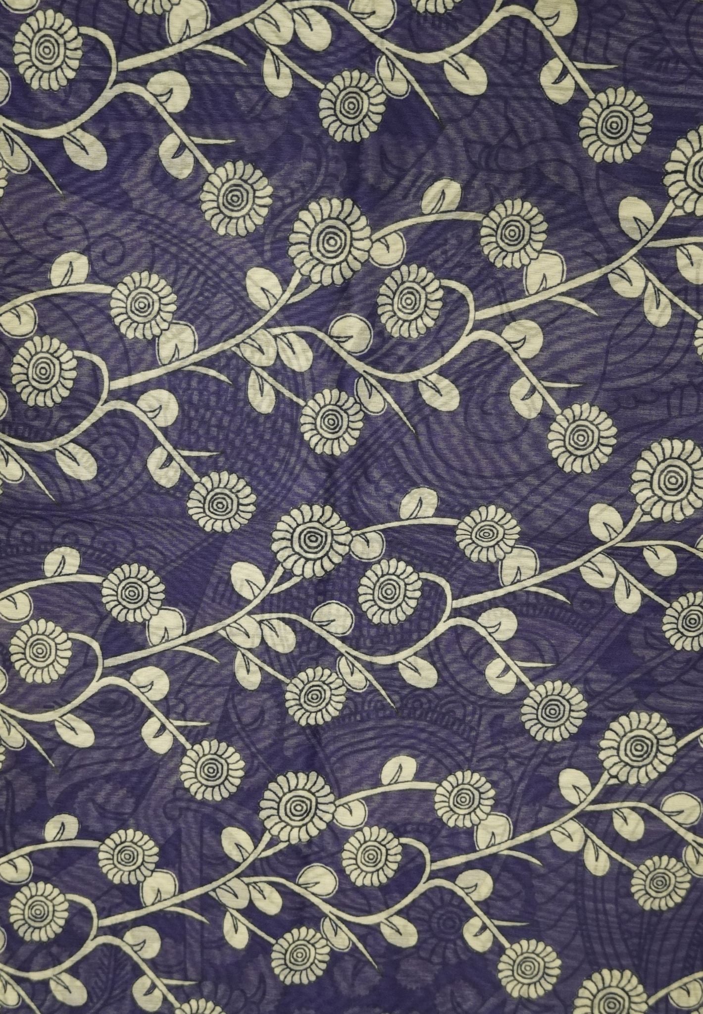 Chanderi Saree - Violet with penn kalamkari print