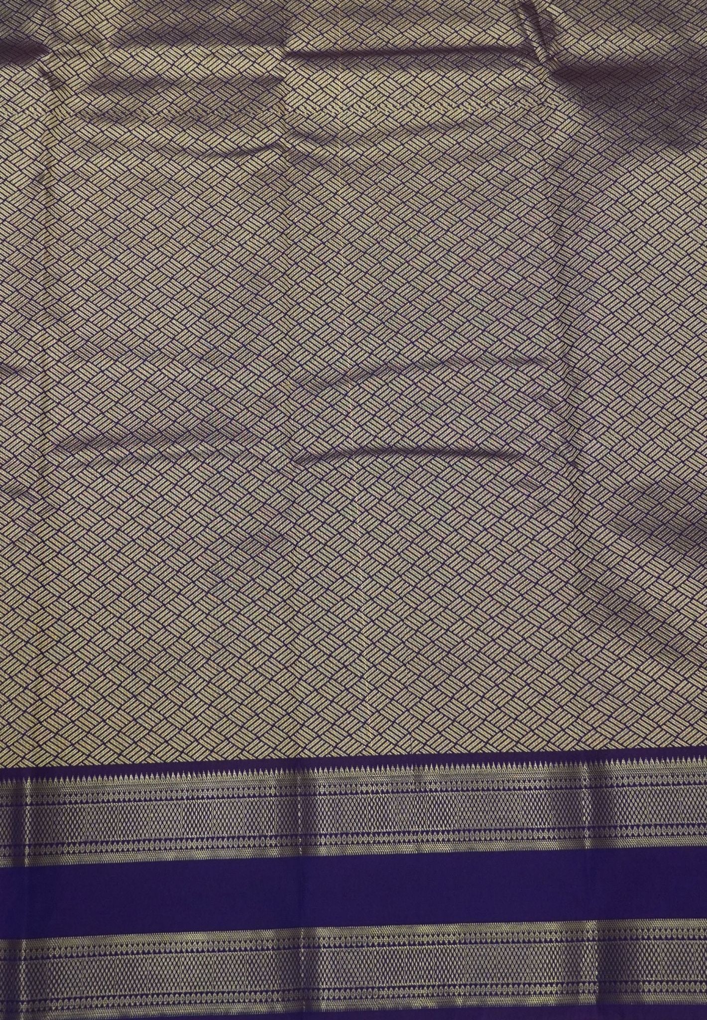 Budget Kanchipuram Saree-Greenish Purple with Retapet Border