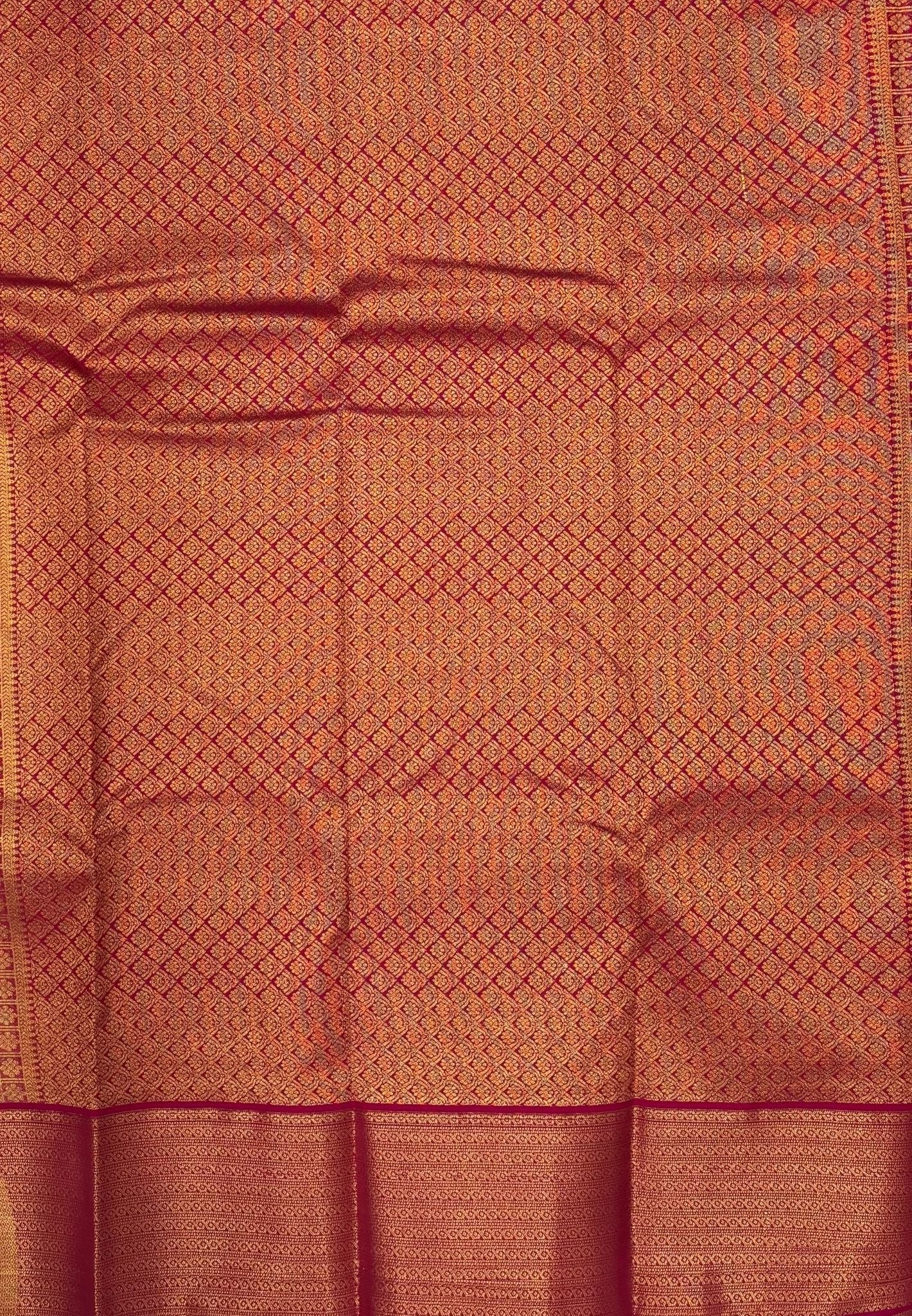 Budget Kanchipuram Saree-Pink in Floral Zari Buttas
