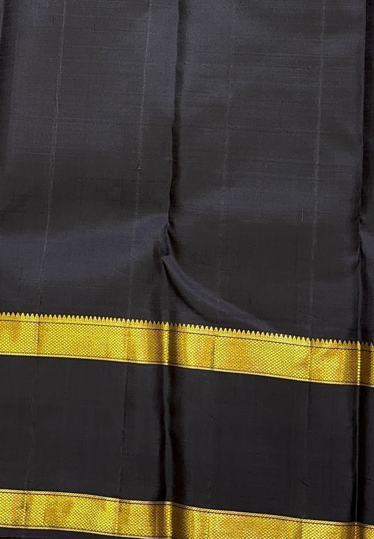 Pure Kanchipuram Silk Saree-Red in Zari Checks with Contrast Rettapet Border