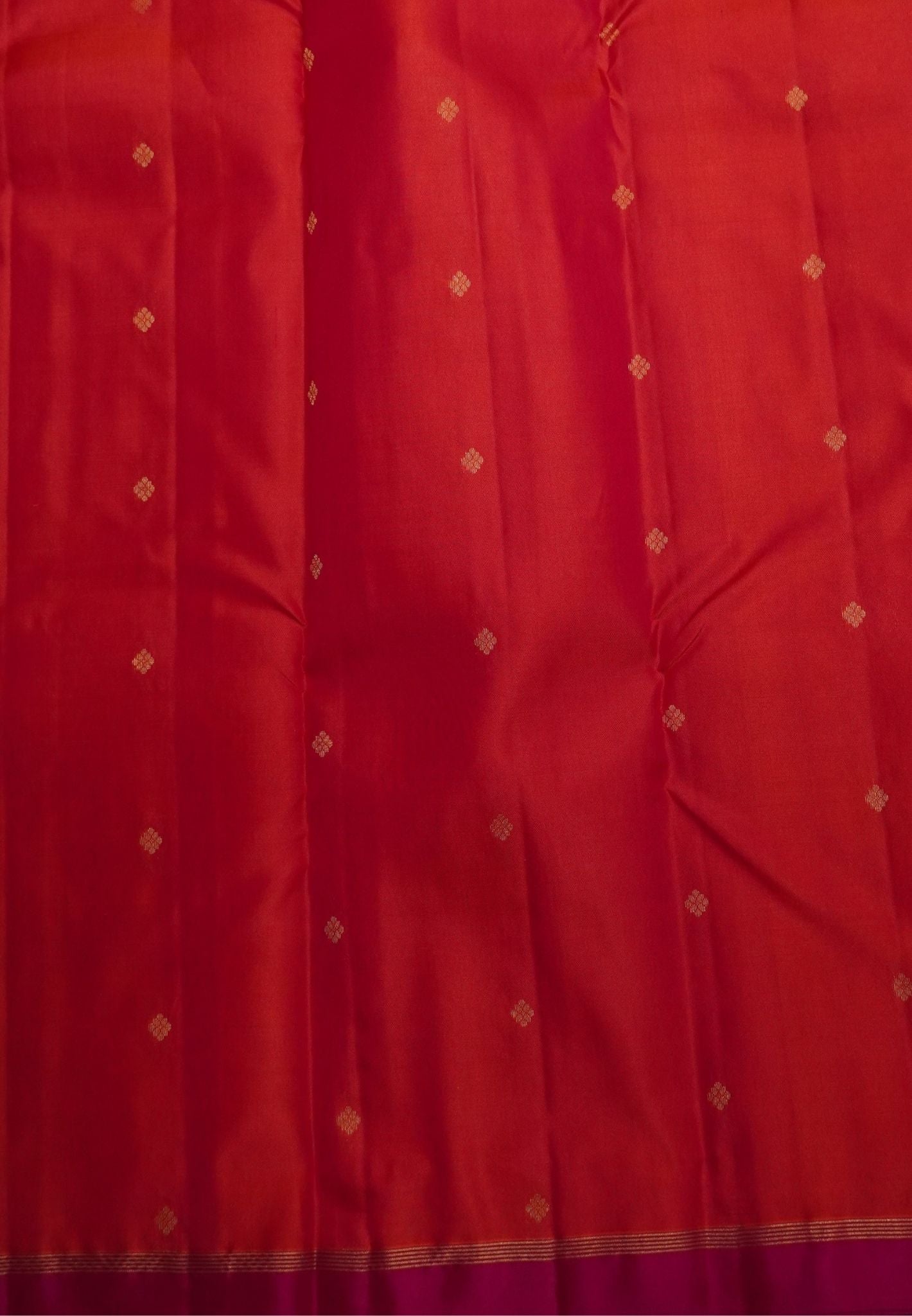 Pure Kanchipuram Silk Saree-Pinkish Orange with Small Border