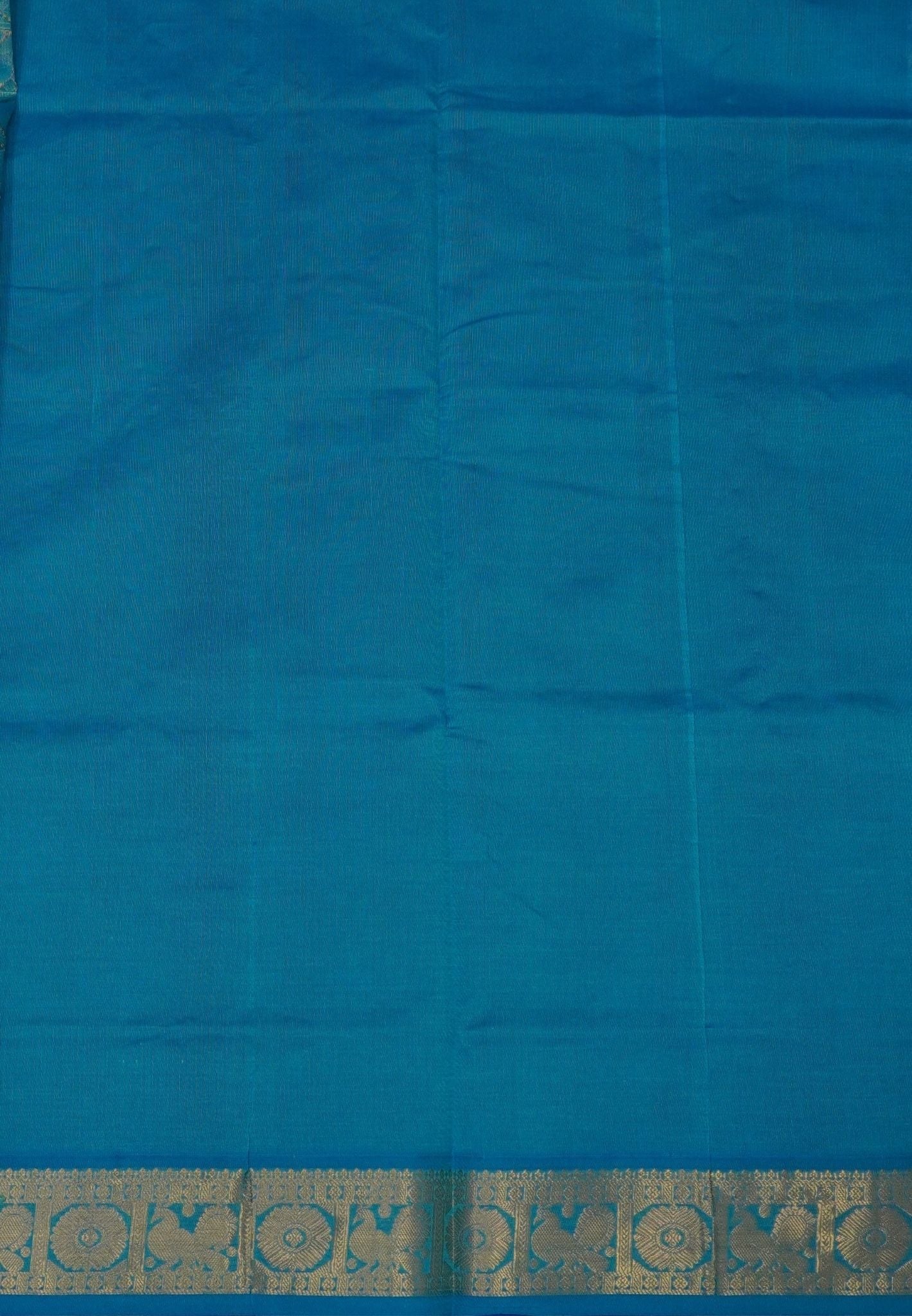 Silk Cotton Saree – MS Blue in Mini Buttas with Contrast Border