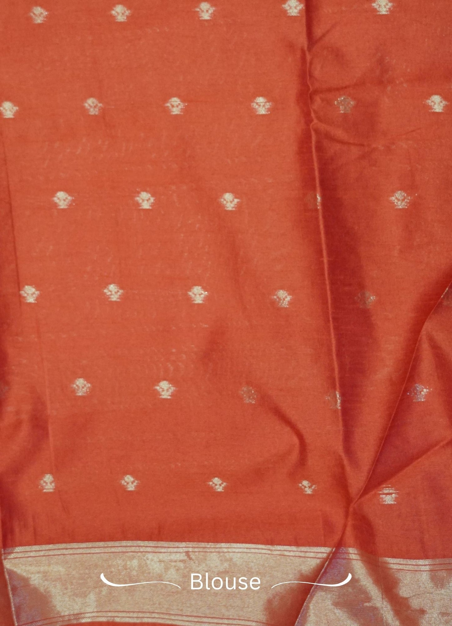 Semi Raw Silk Saree - Red with Doll Zari