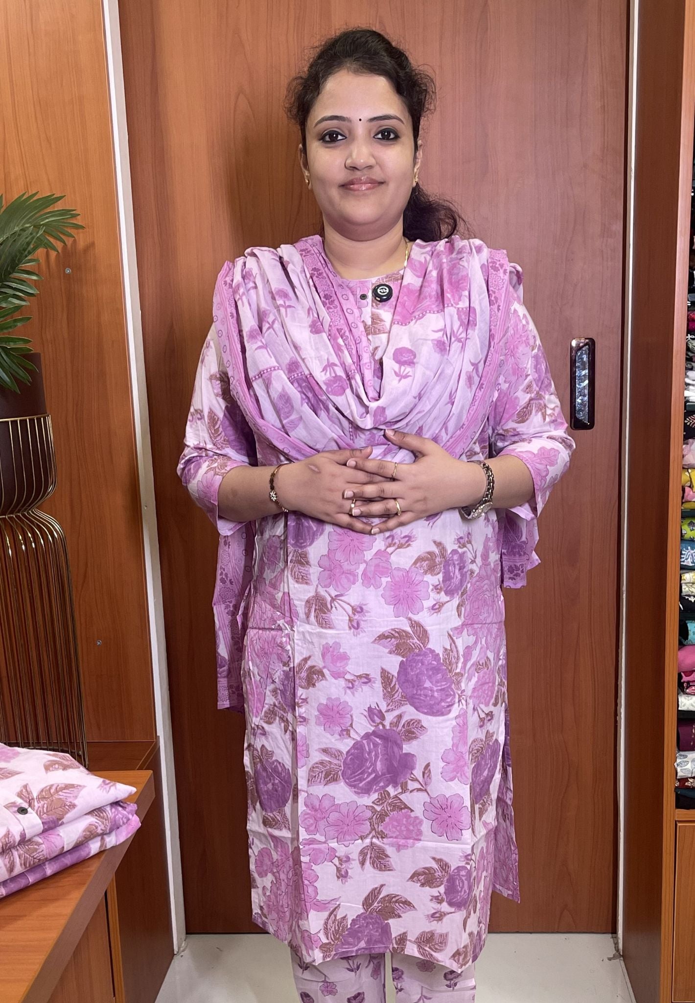 3 pcs Salwar Suit- Baby Purple