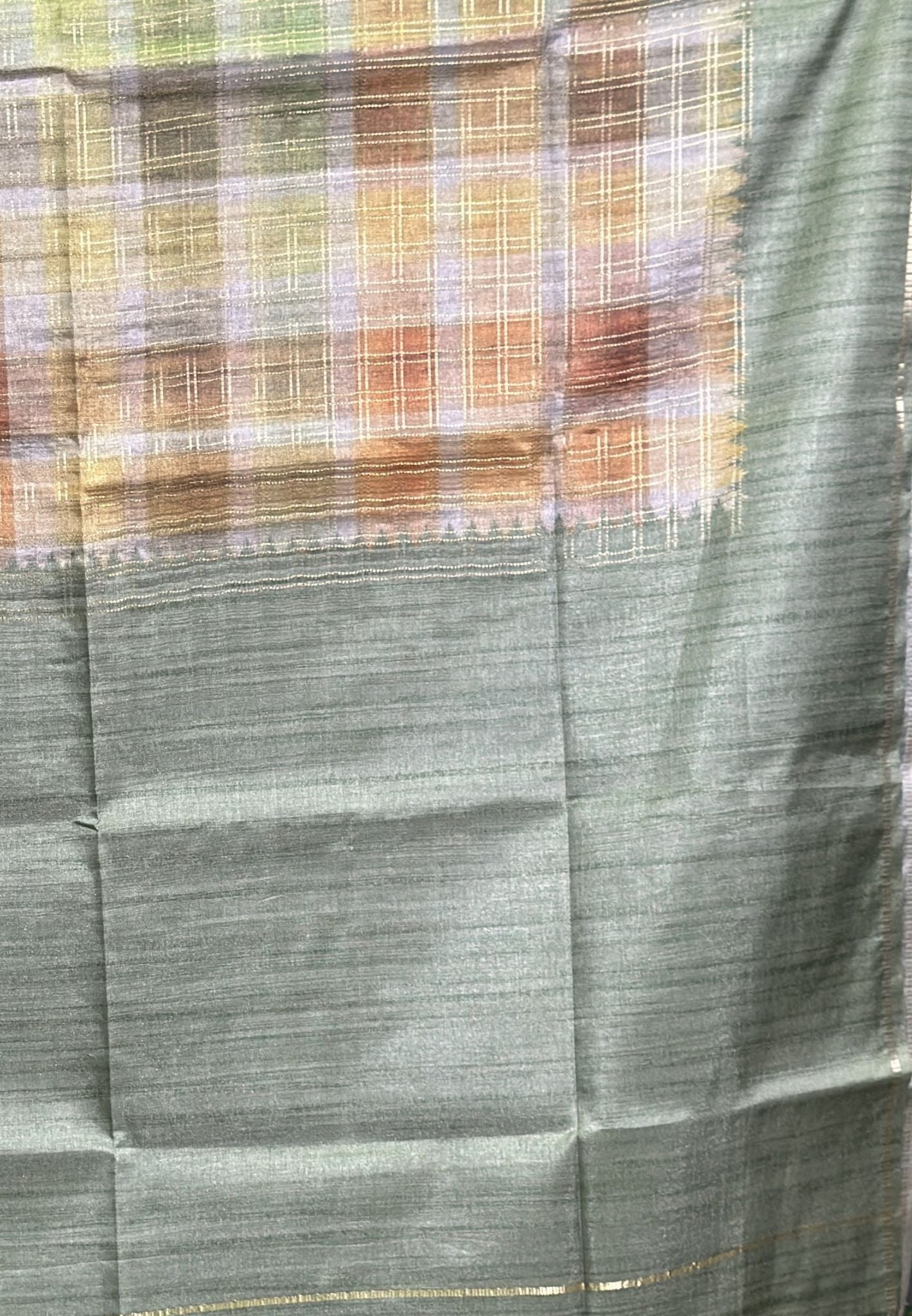 Matka Tussar Silk Saree-Light Sage Green