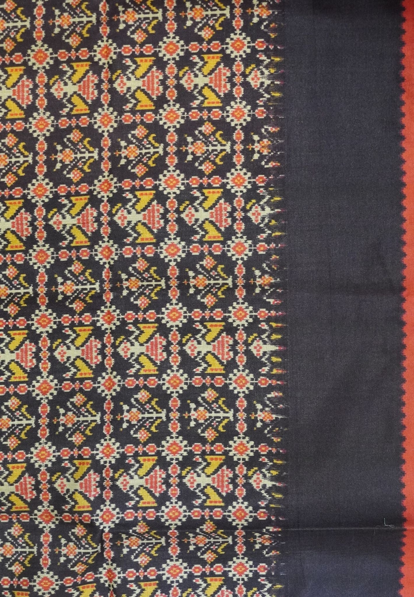 Semi Matka Tussar Saree-Red with Contrast Border and Zari Checks