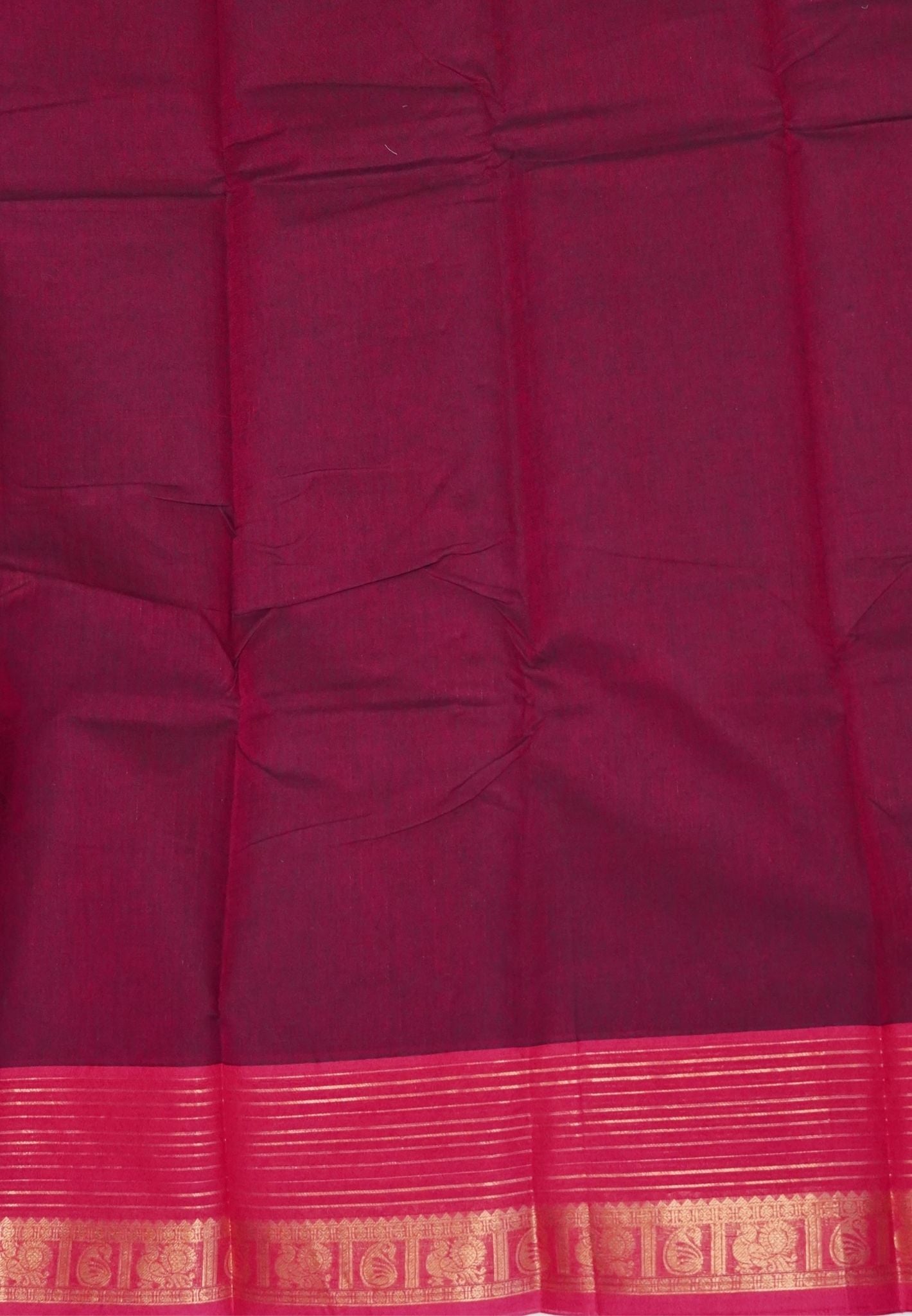 Chettinadu Cotton Saree-Burgundy Wine with in Vairaoosi Pattern