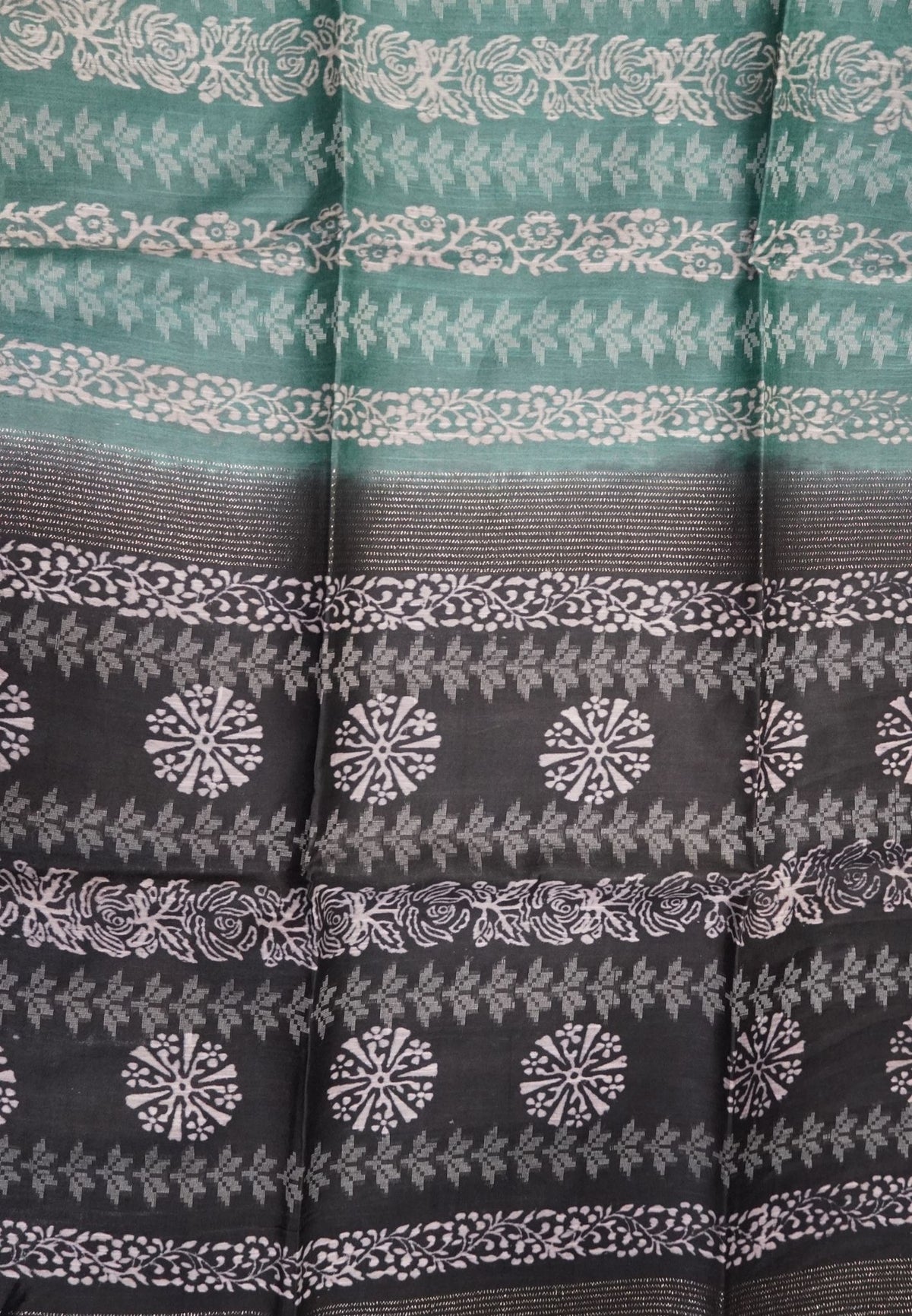 Bhagalpur Cotton Saree-Sea Green